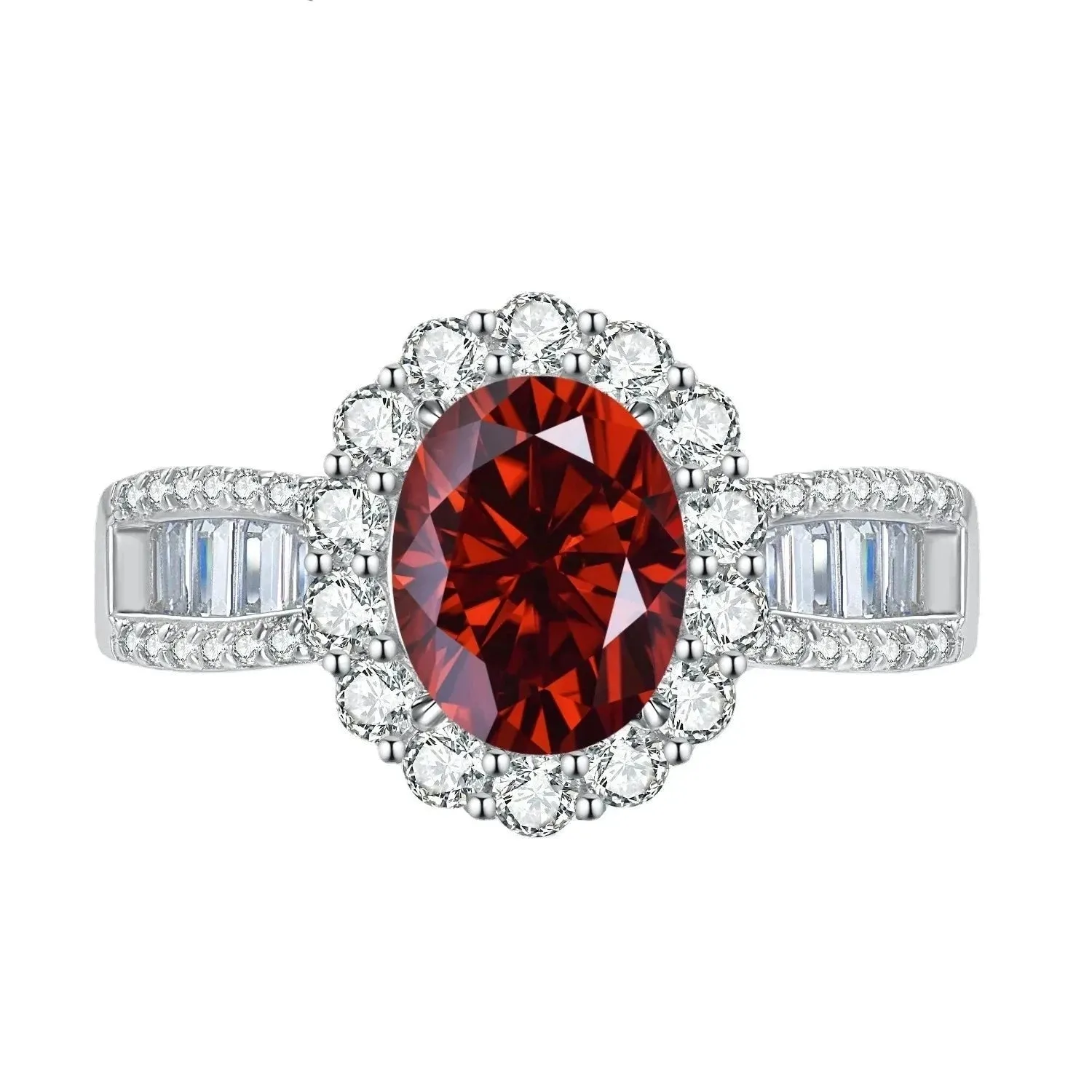 2.0 Ct Oval Cut Diamond Halo White Gold Engagement Ring