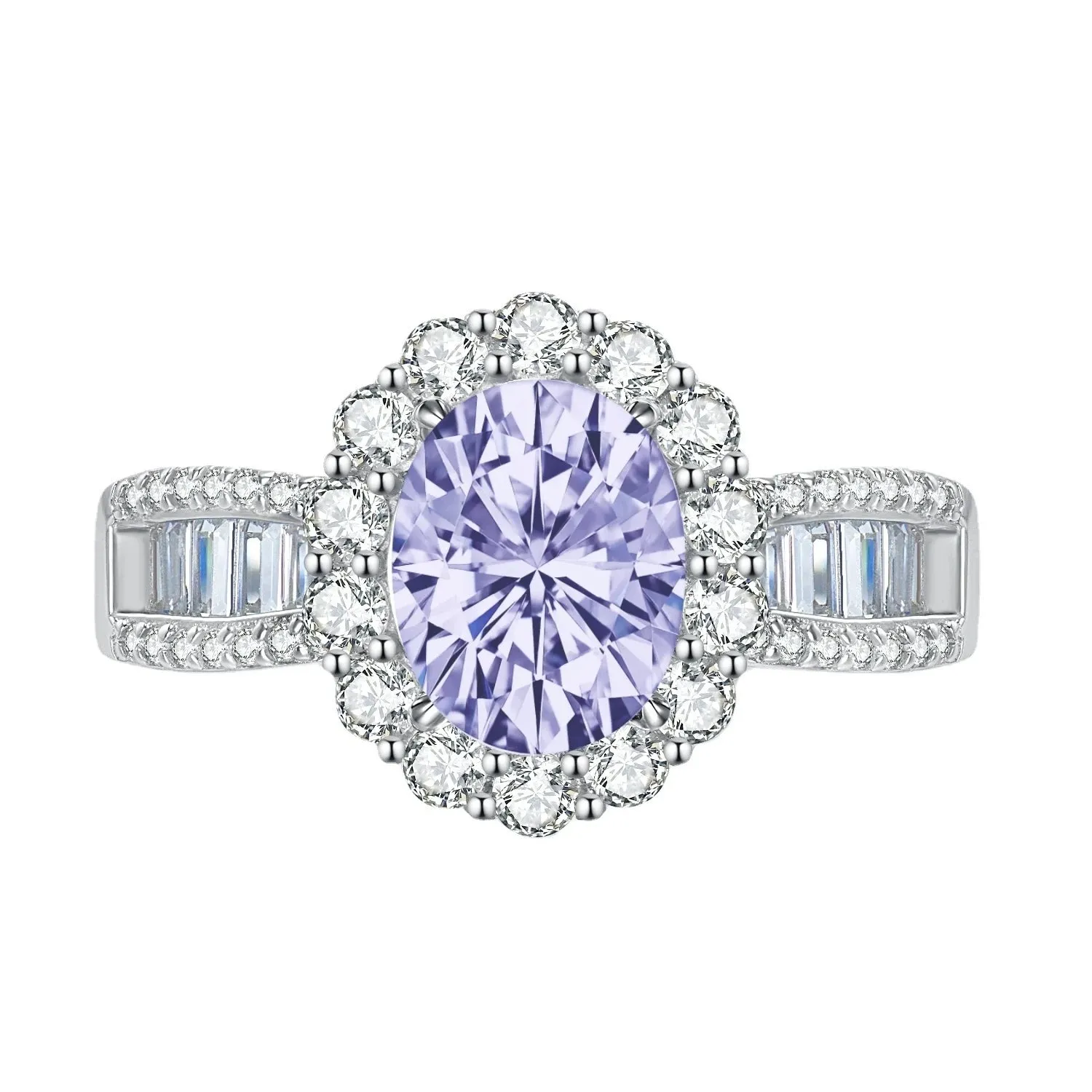 2.0 Ct Oval Cut Diamond Halo White Gold Engagement Ring