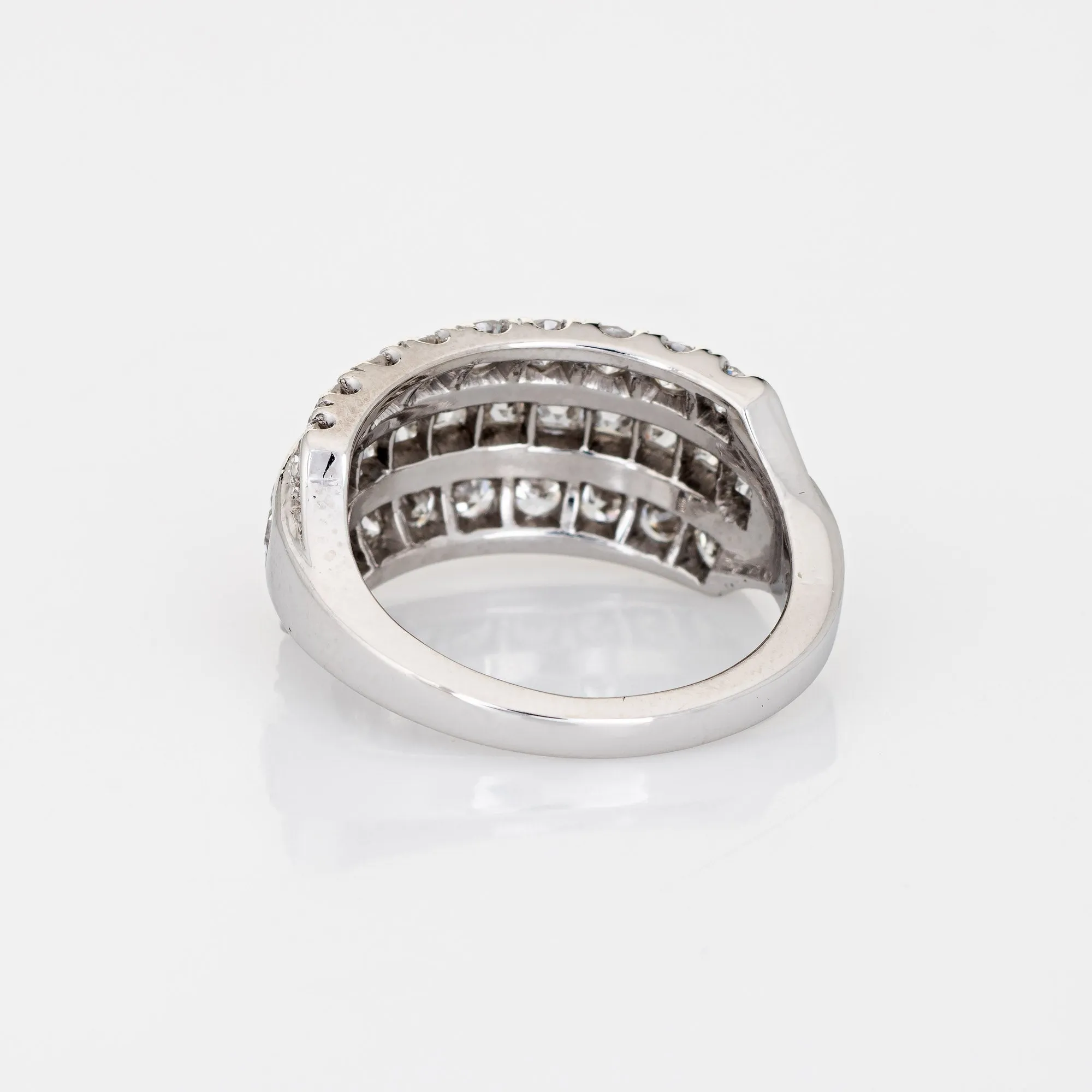 2ct French Cut Diamond Ring Vintage Platinum Band Sz 5.5 Estate Fine Jewelry