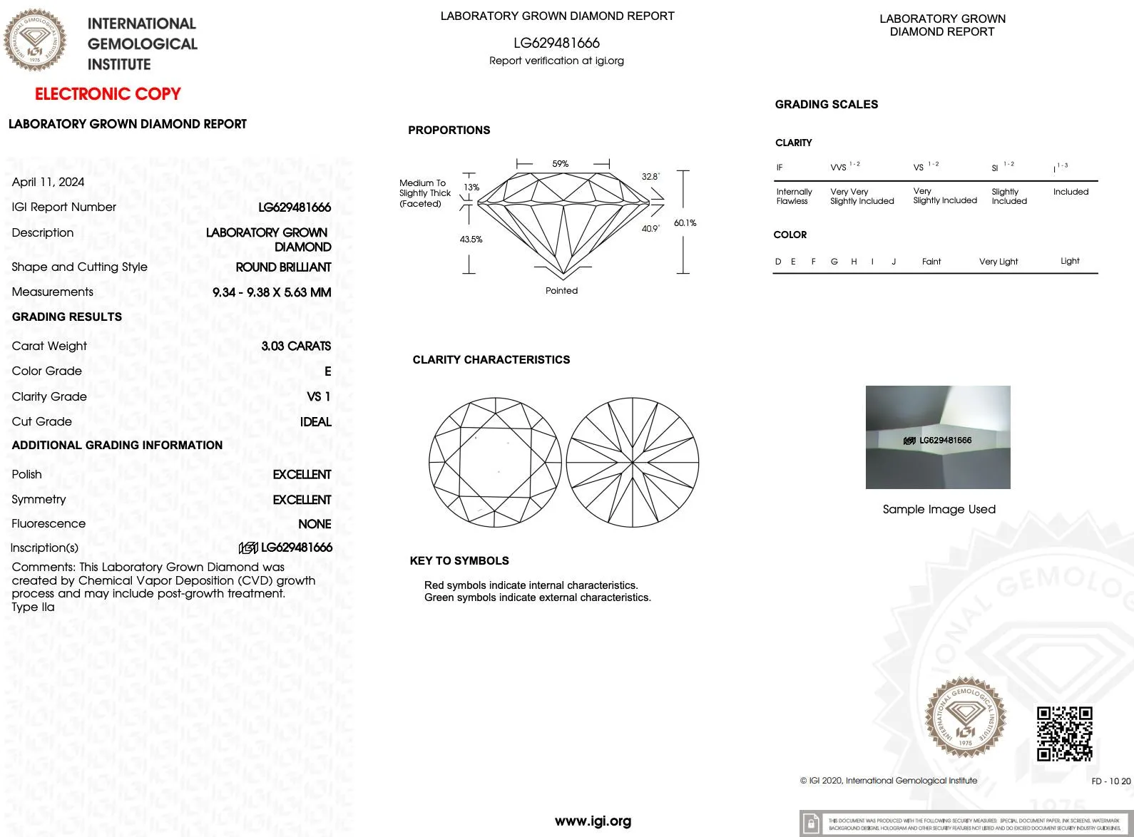 3.03ct E-VS1 Round Lab Diamond Caraline