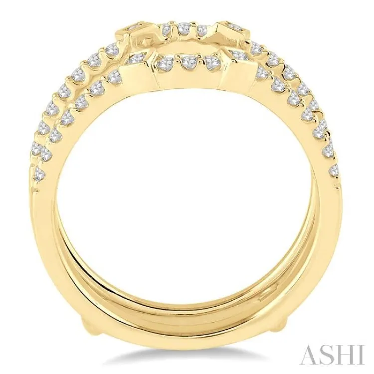 3/8 ctw Round Cut Diamond Insert Ring in 14K Yellow Gold