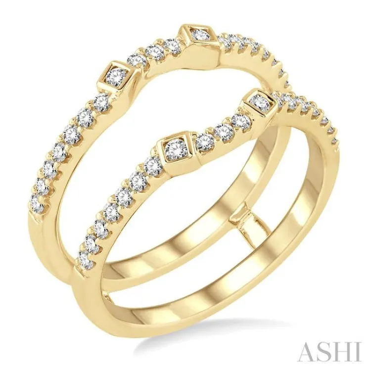 3/8 ctw Round Cut Diamond Insert Ring in 14K Yellow Gold