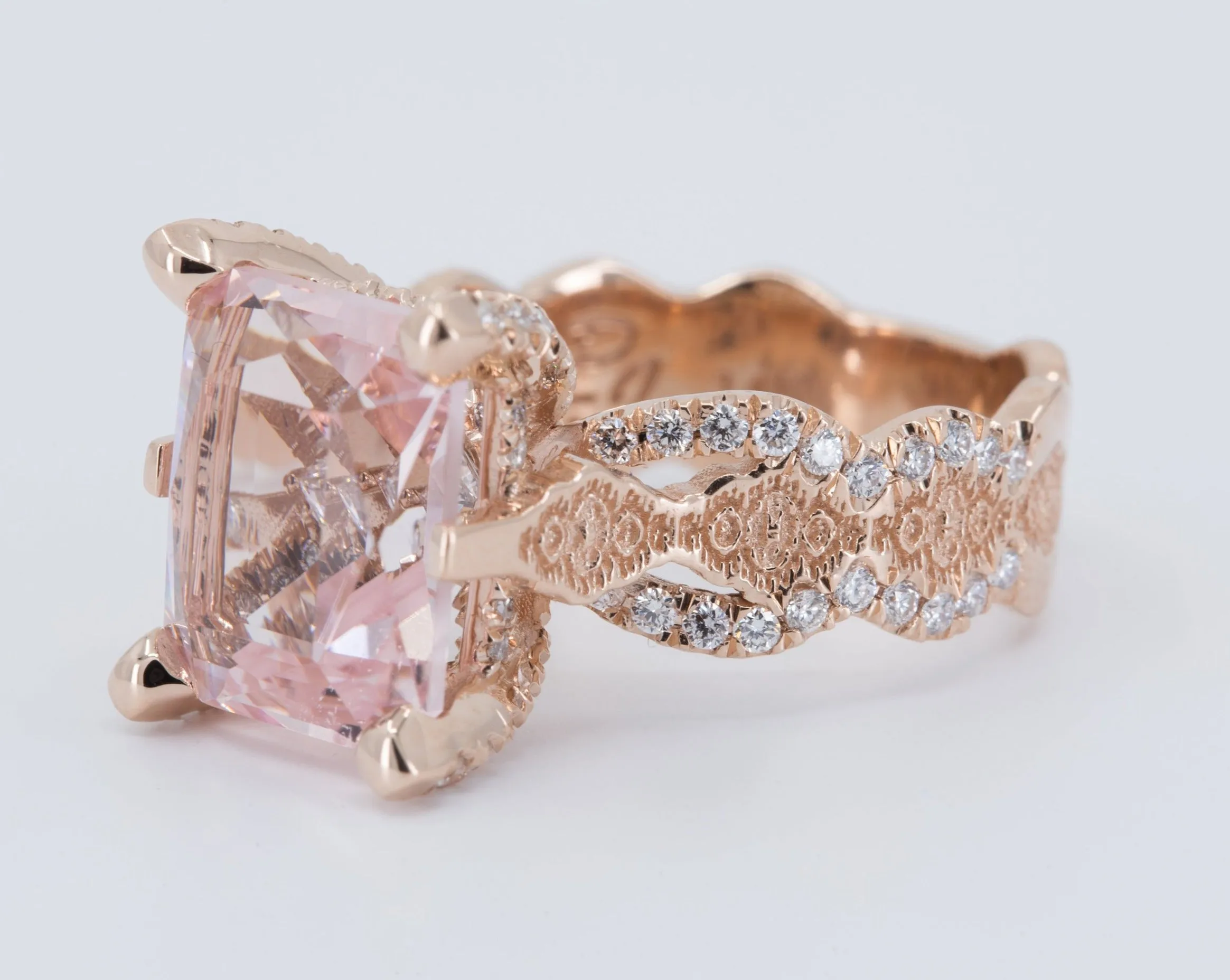 4.5 ct Morganite and Diamond Engagement Ring