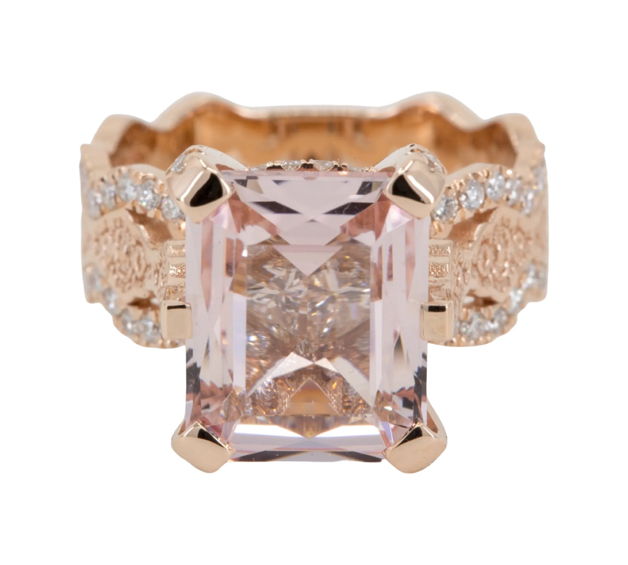 4.5 ct Morganite and Diamond Engagement Ring