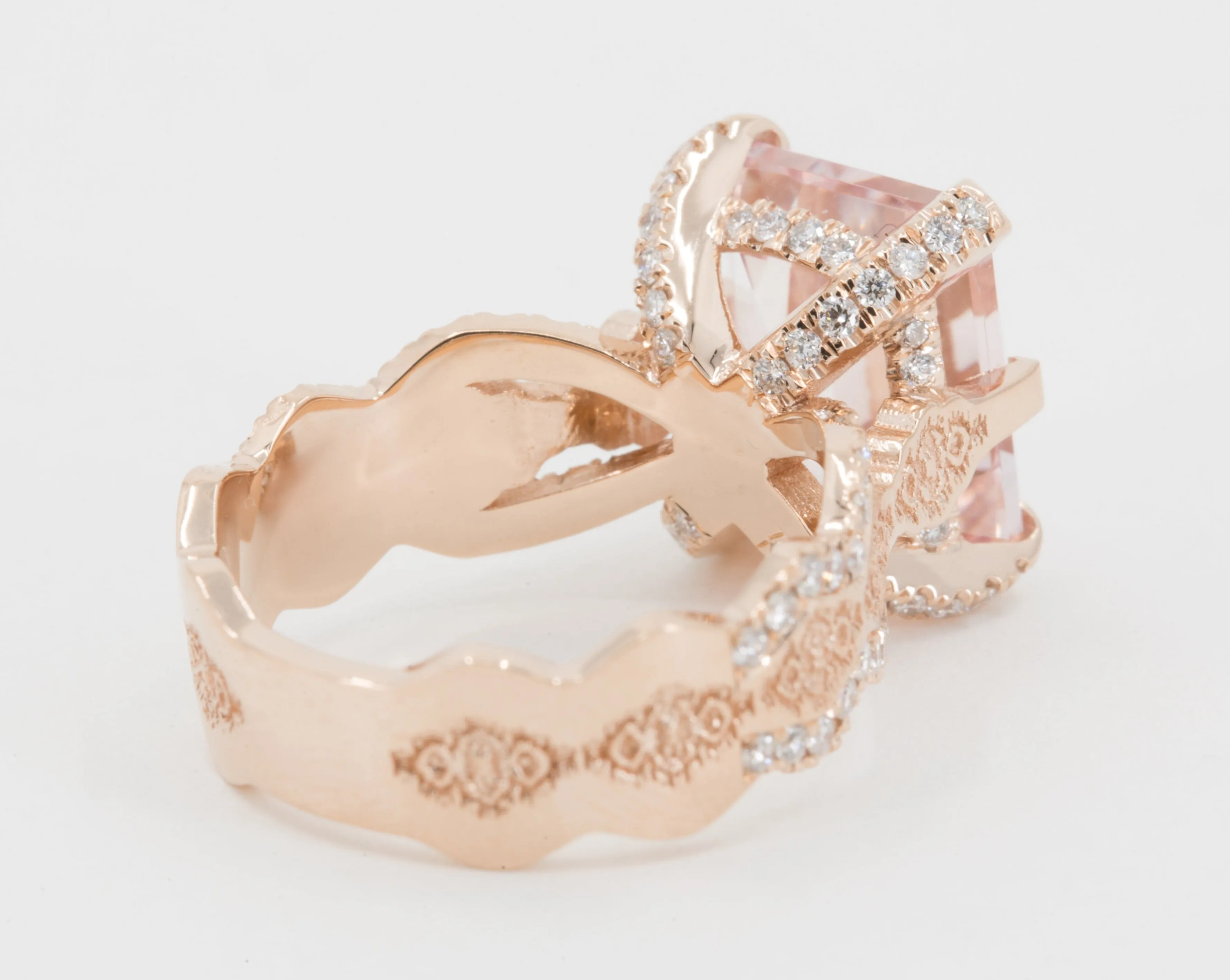 4.5 ct Morganite and Diamond Engagement Ring