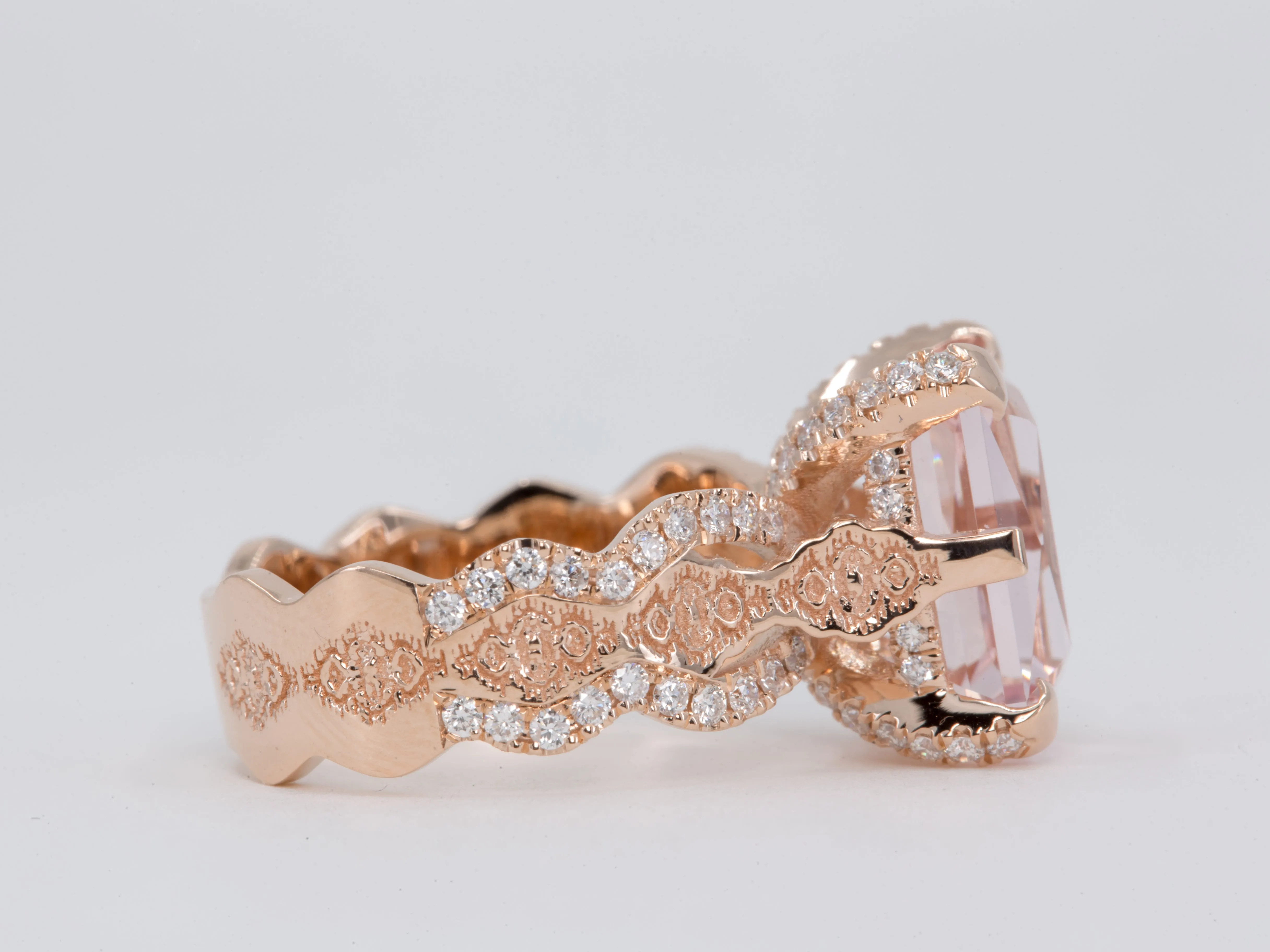 4.5 ct Morganite and Diamond Engagement Ring