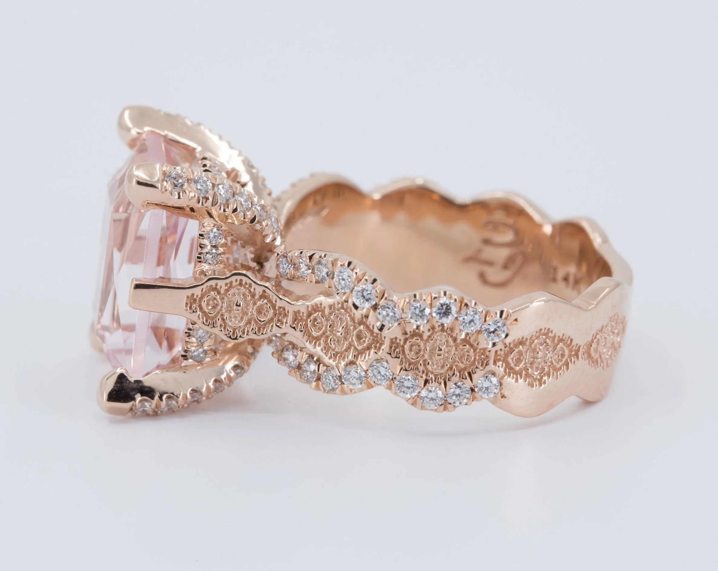 4.5 ct Morganite and Diamond Engagement Ring