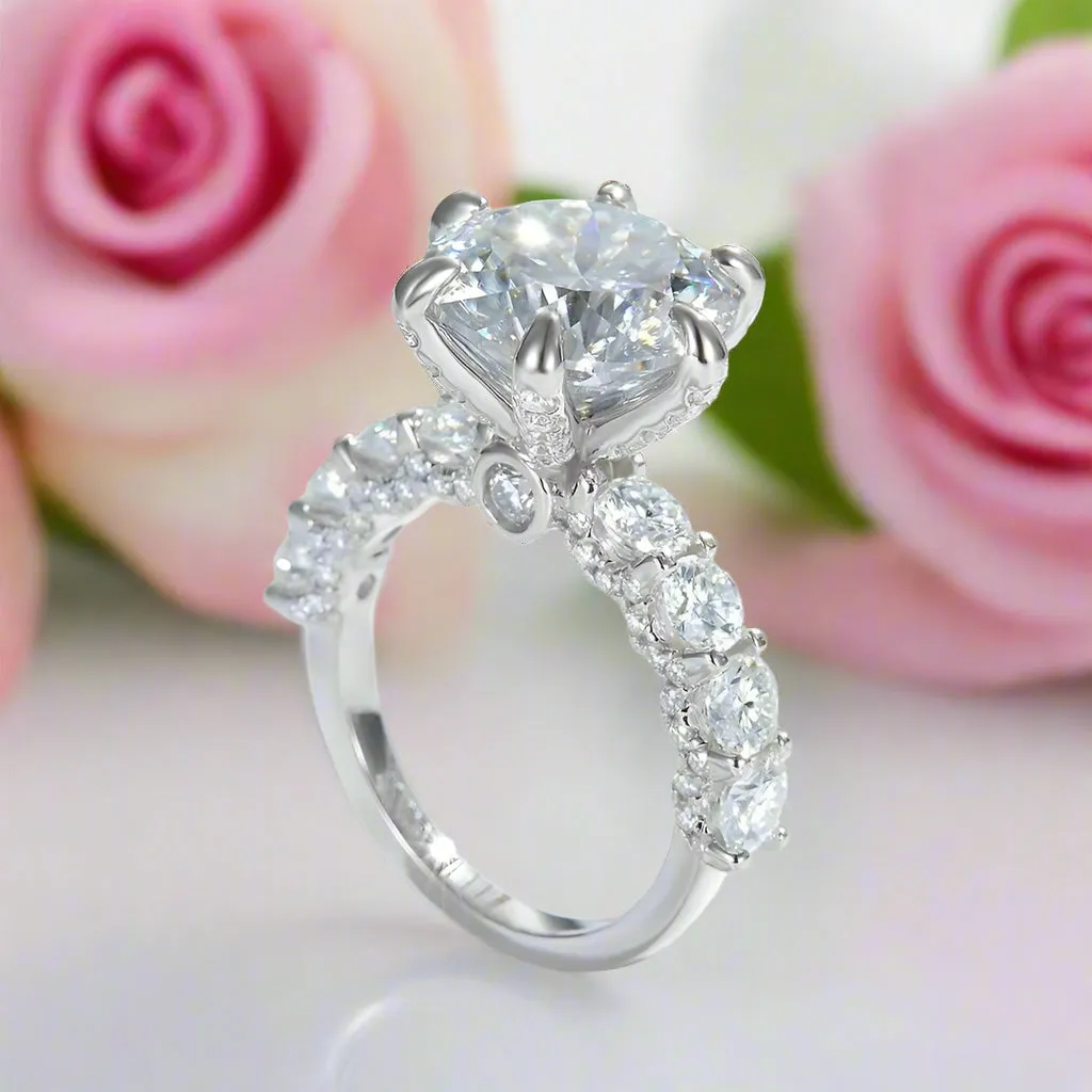 5.0 Ct Hundred Face Cut Diamond Engagement Ring