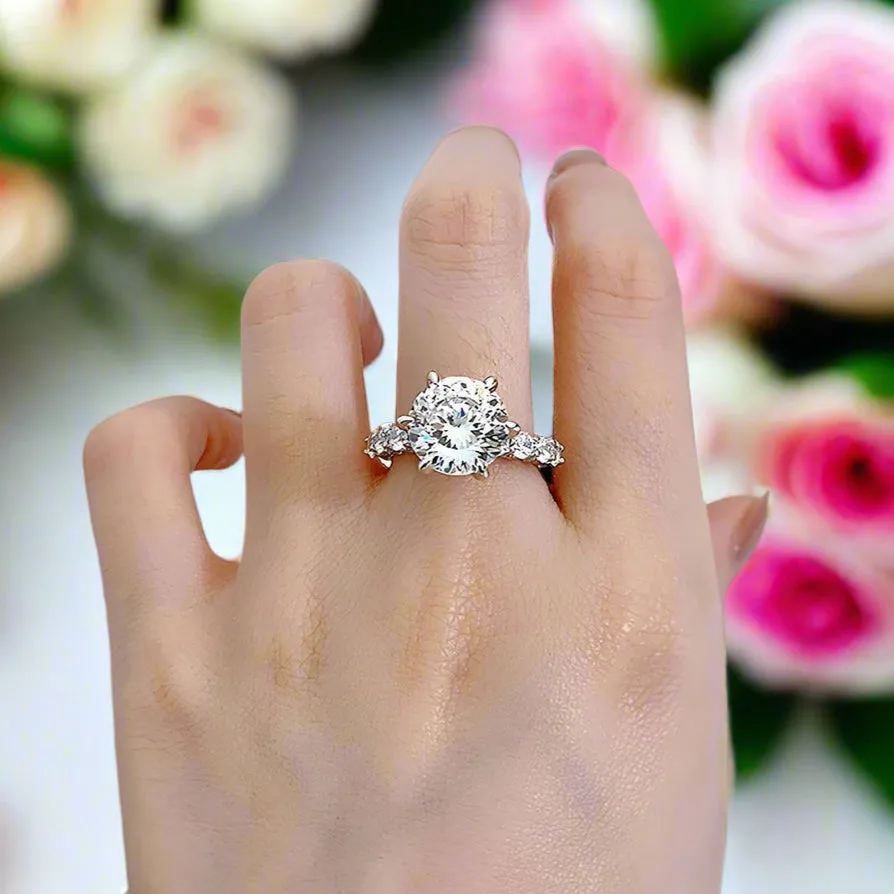 5.0 Ct Hundred Face Cut Diamond Engagement Ring