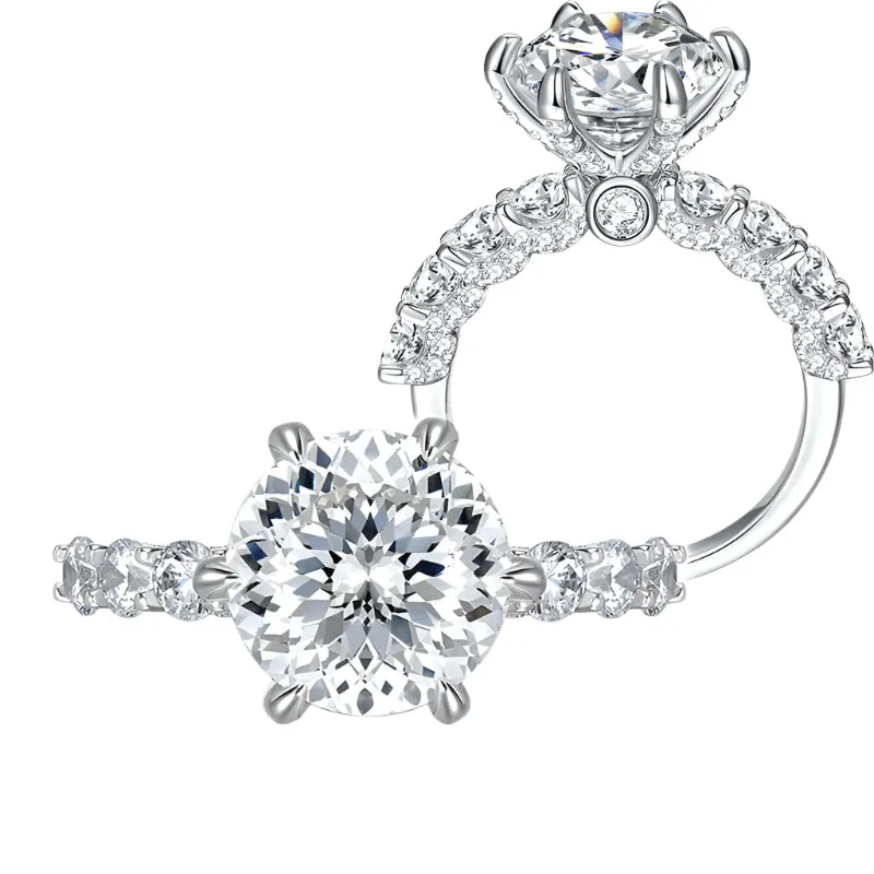 5.0 Ct Hundred Face Cut Diamond Engagement Ring