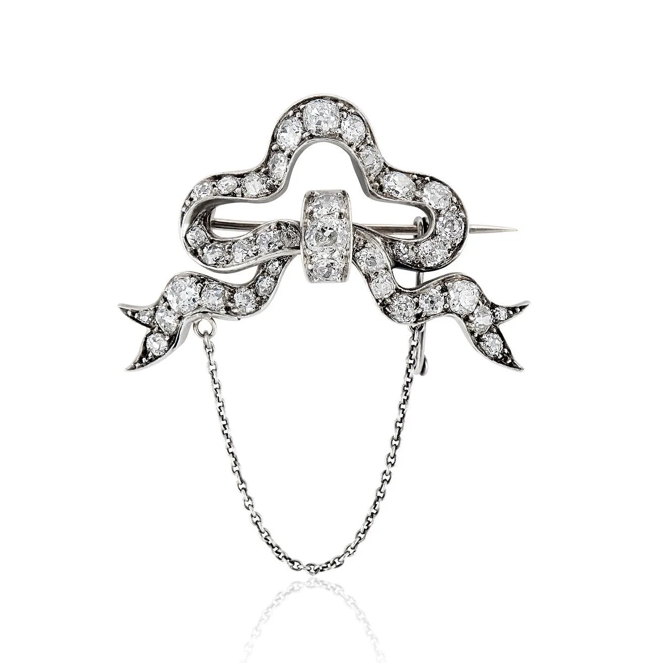 5.20ctw Victorian Bow Motif Brooch