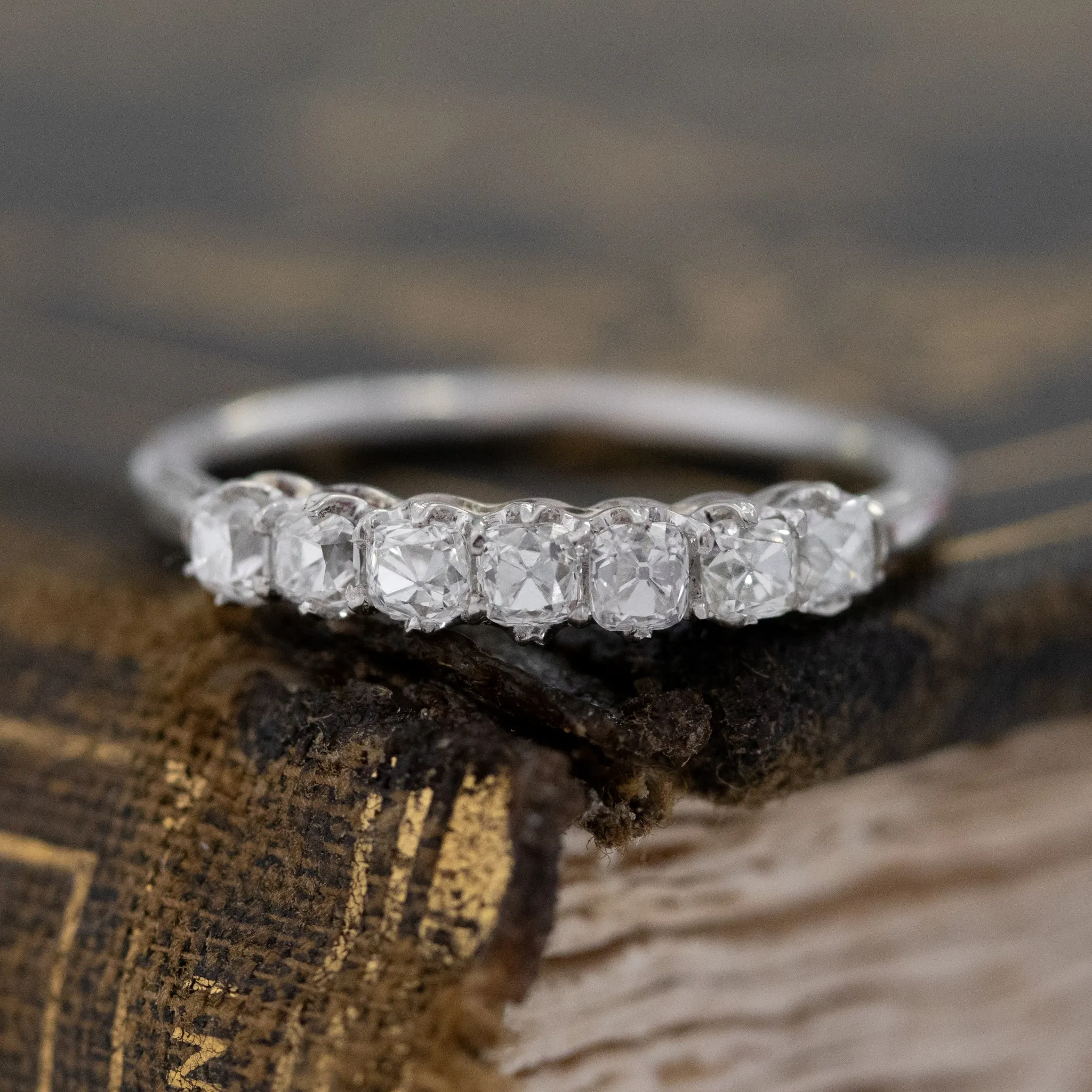 .53ctw Petite Old Mine Cut Diamond Band