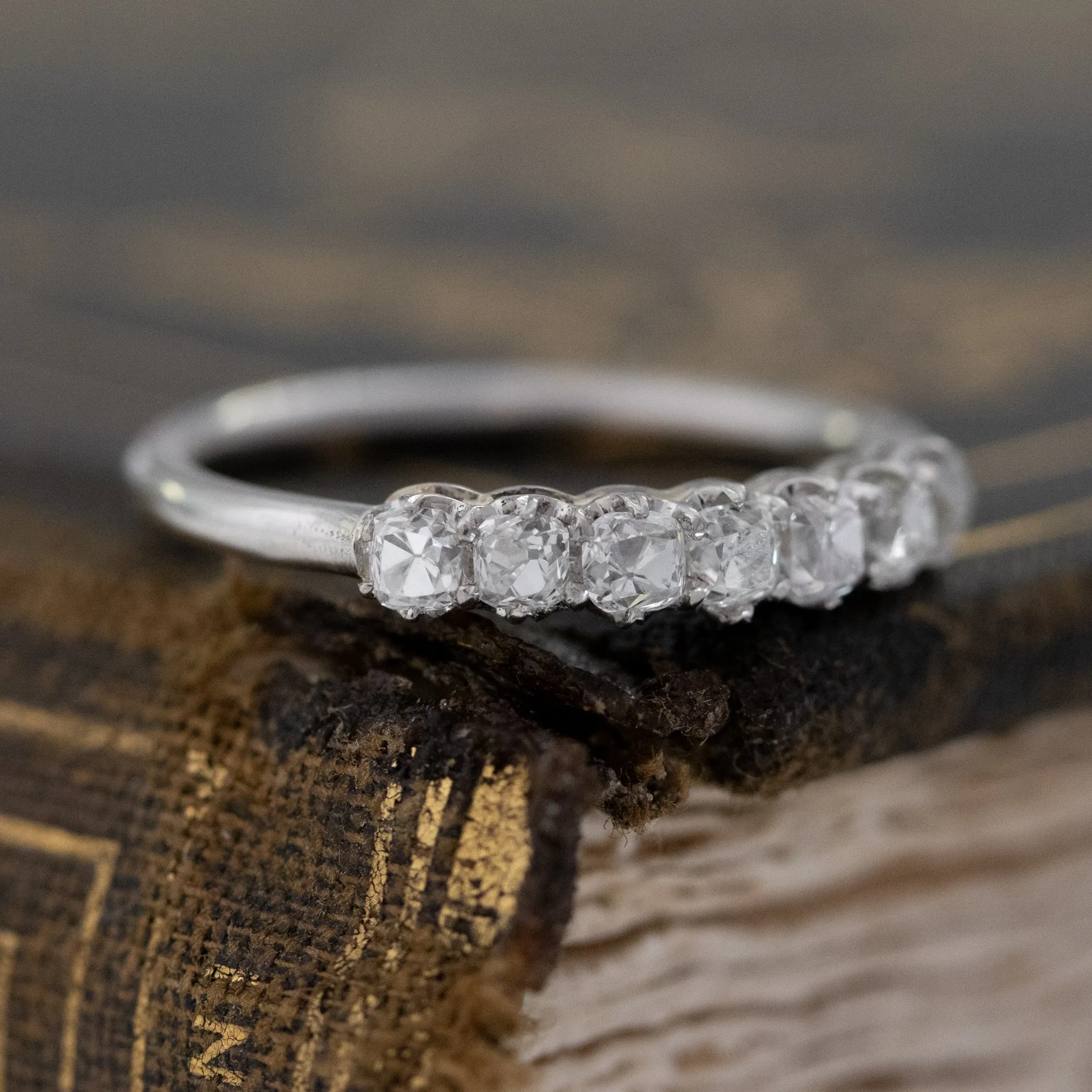 .53ctw Petite Old Mine Cut Diamond Band
