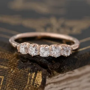 .56ctw Petite Old Mine Cut Diamond 5-Stone Band
