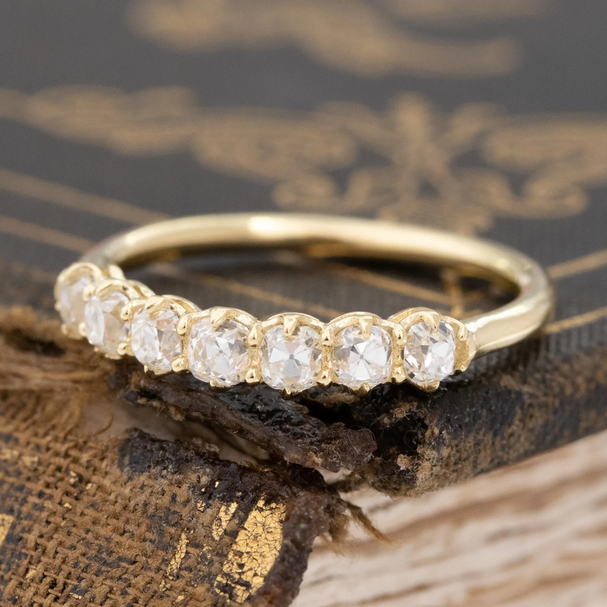 .58ctw Petite Old Mine Cut Diamond 7-Stone Band