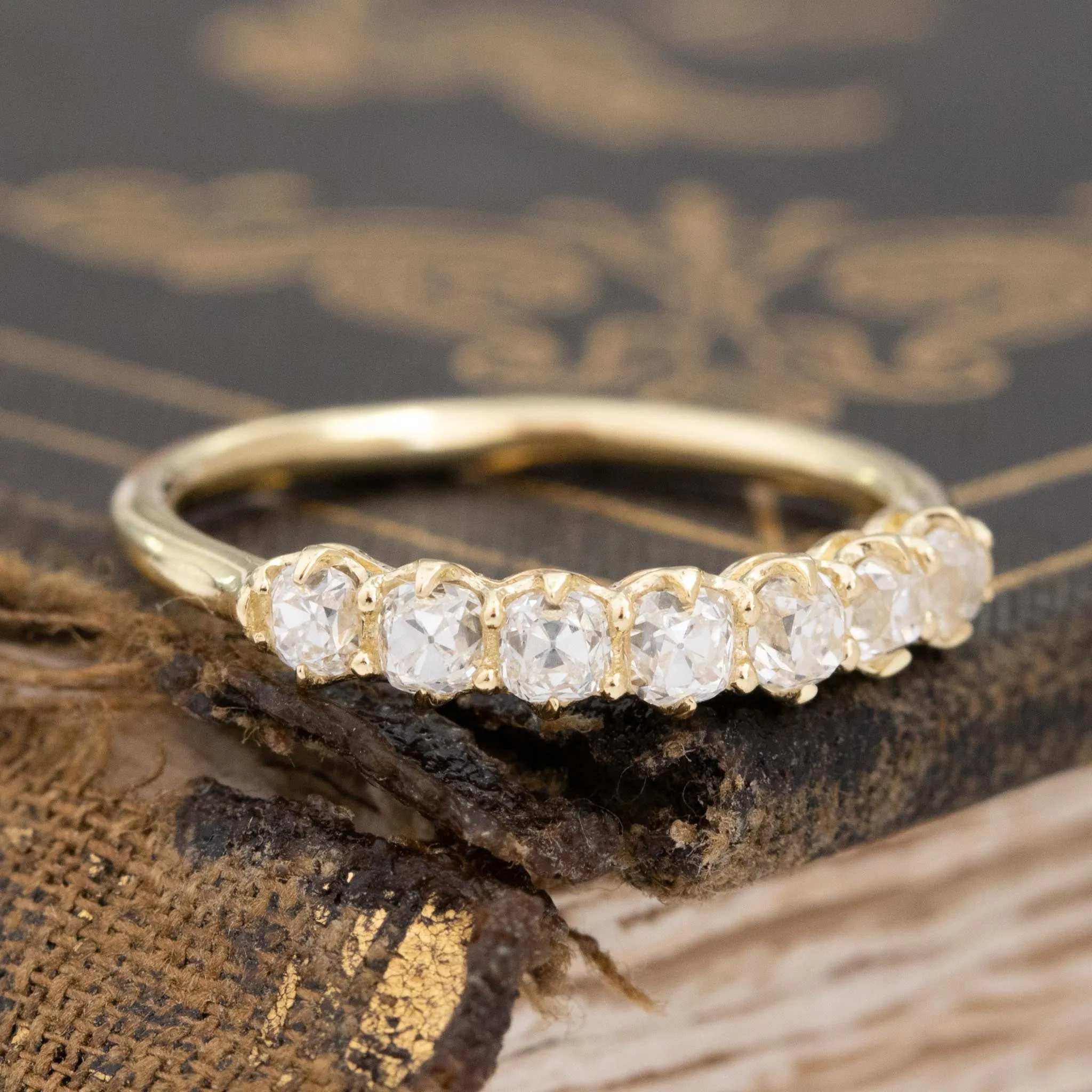 .58ctw Petite Old Mine Cut Diamond 7-Stone Band