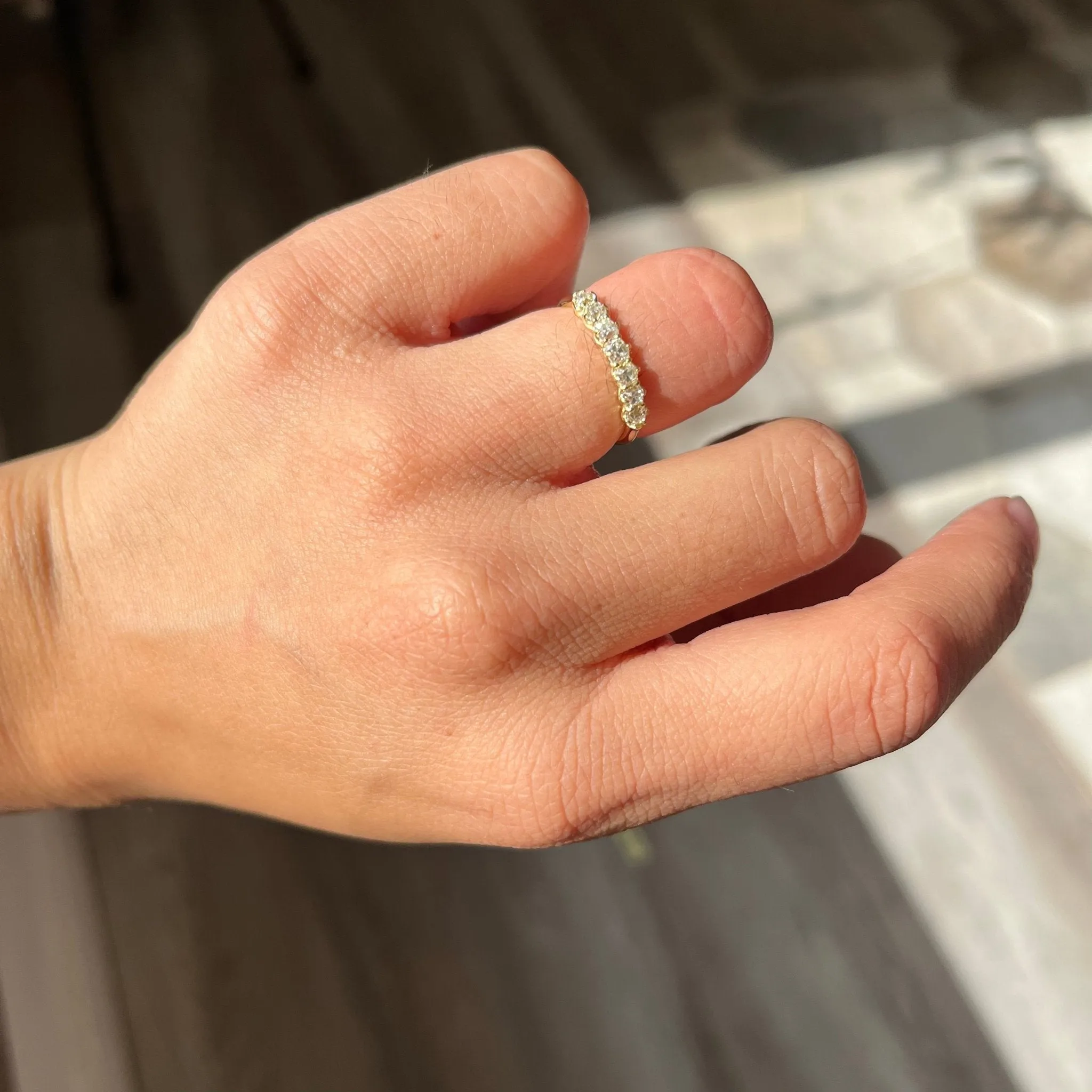 .58ctw Petite Old Mine Cut Diamond 7-Stone Band
