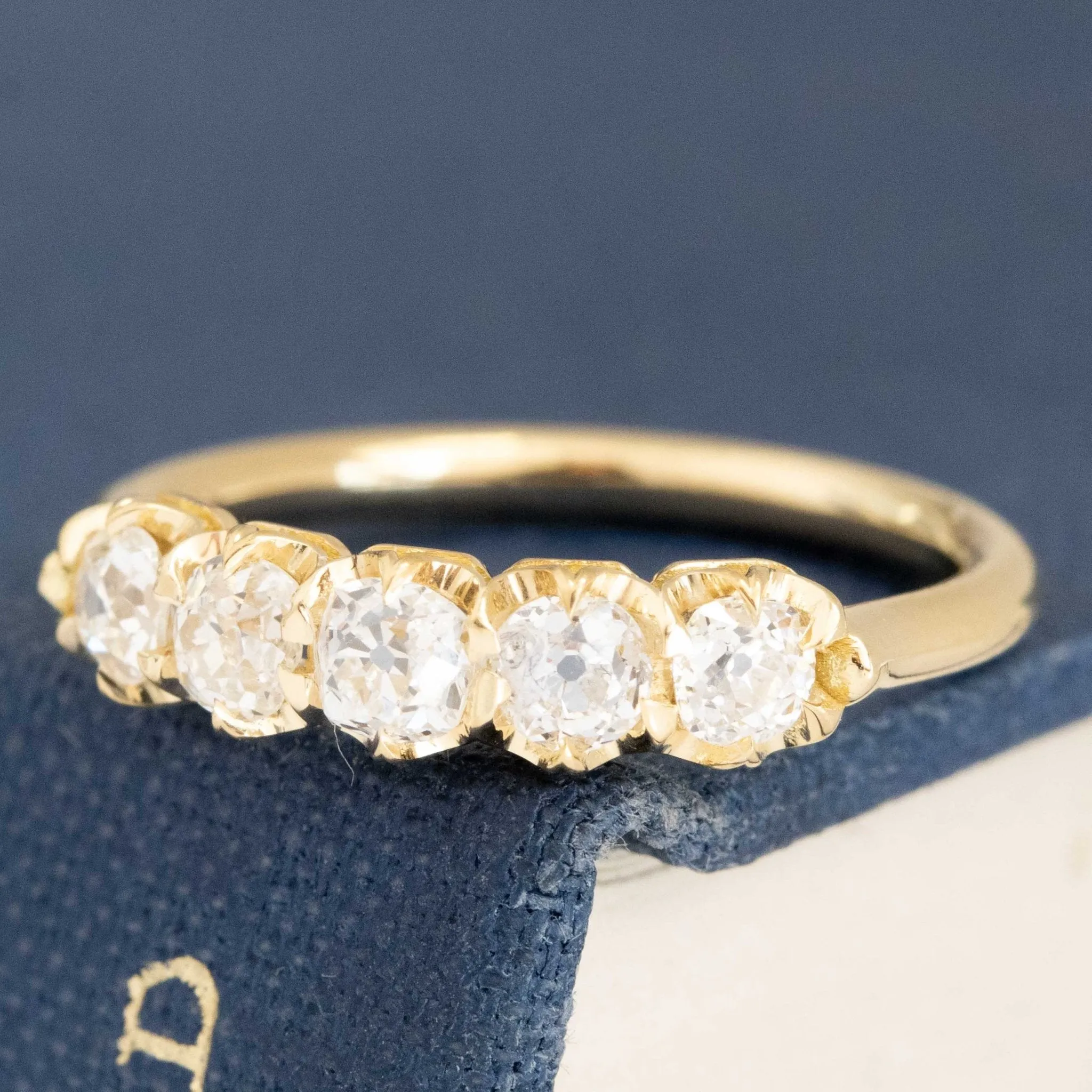 .67ctw Petite Old Mine Cut Diamond 5-Stone Band