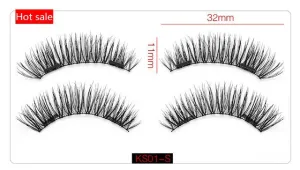 6D Magnetic Eyelashes   2 Magnets Crisscross Thick