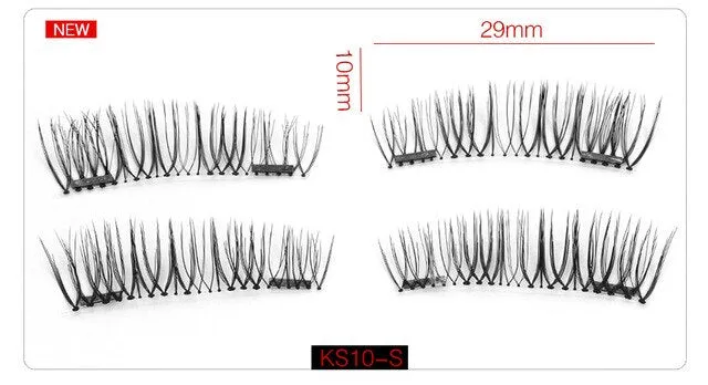 6D Magnetic Eyelashes   2 Magnets Full Strip Natural Long / Crisscross / Tapered Lash