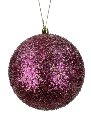 6" Dia Glitter Beaded Ball Ornament: Pink - 86176PK