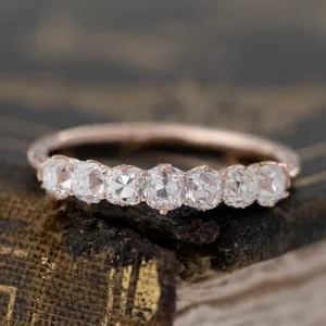 .82ctw Petite Old Mine Cut Diamond 7-Stone Band