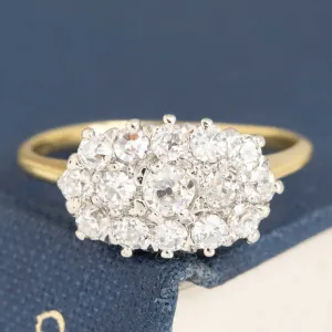 .86ctw Antique Princess Diamond Cluster Ring