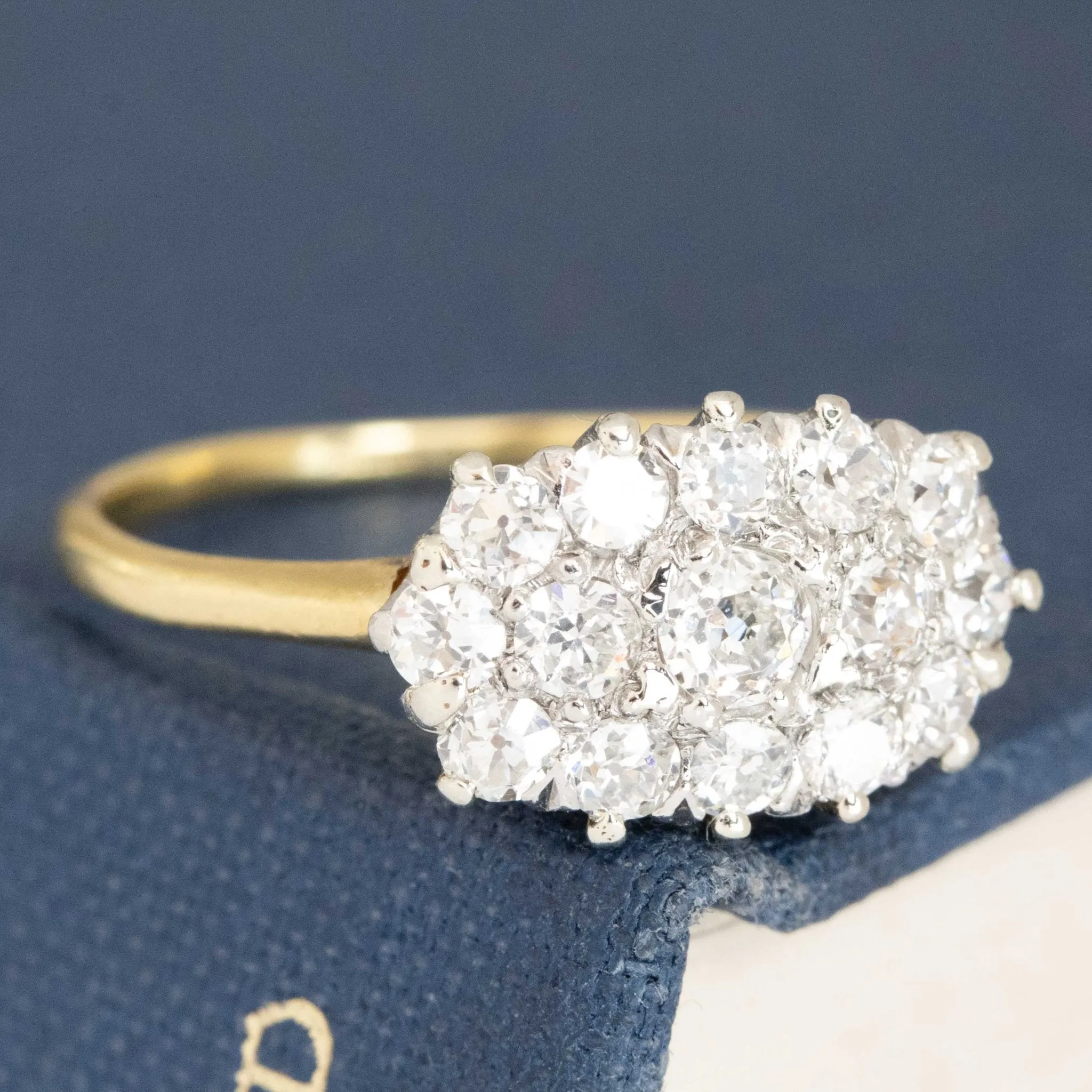 .86ctw Antique Princess Diamond Cluster Ring