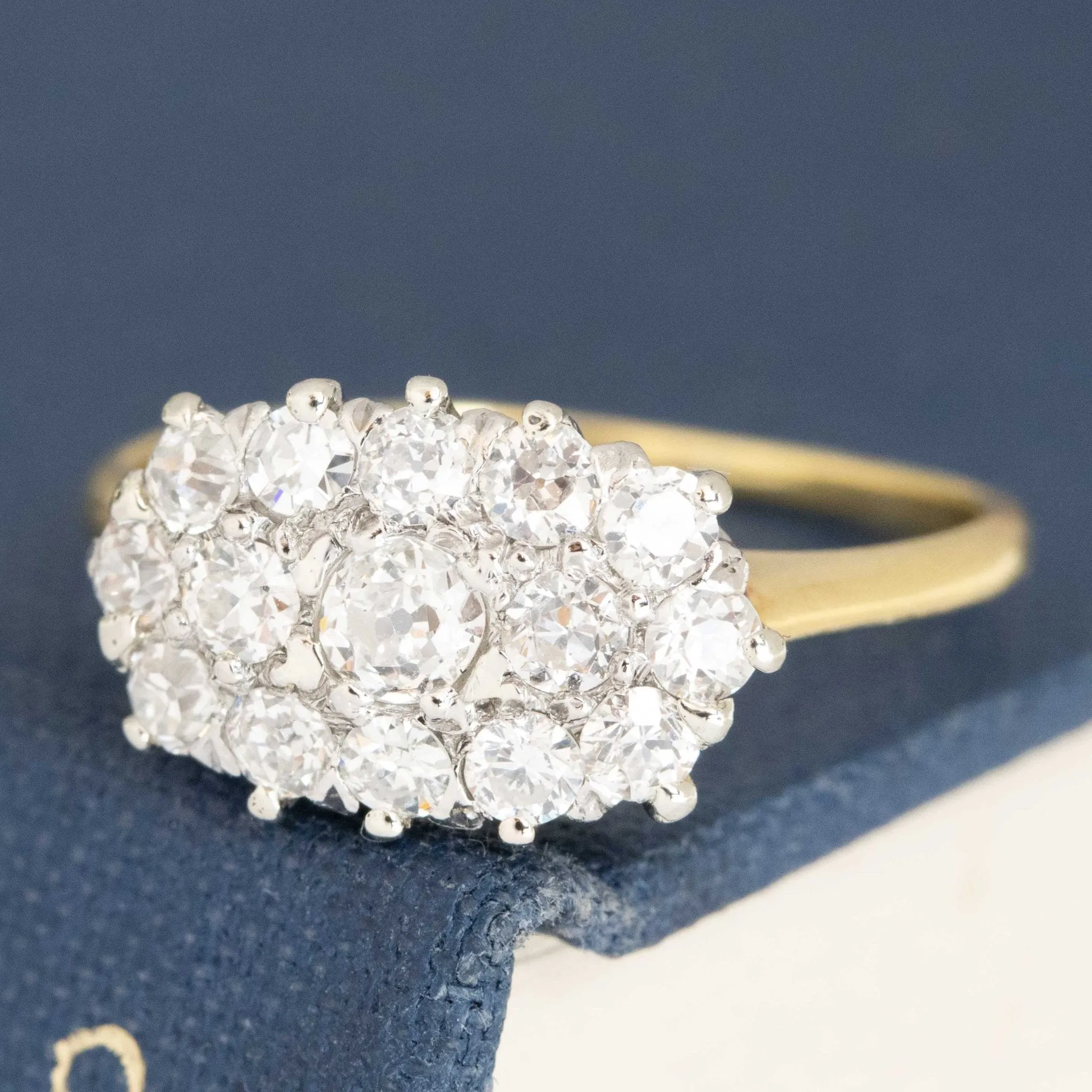 .86ctw Antique Princess Diamond Cluster Ring