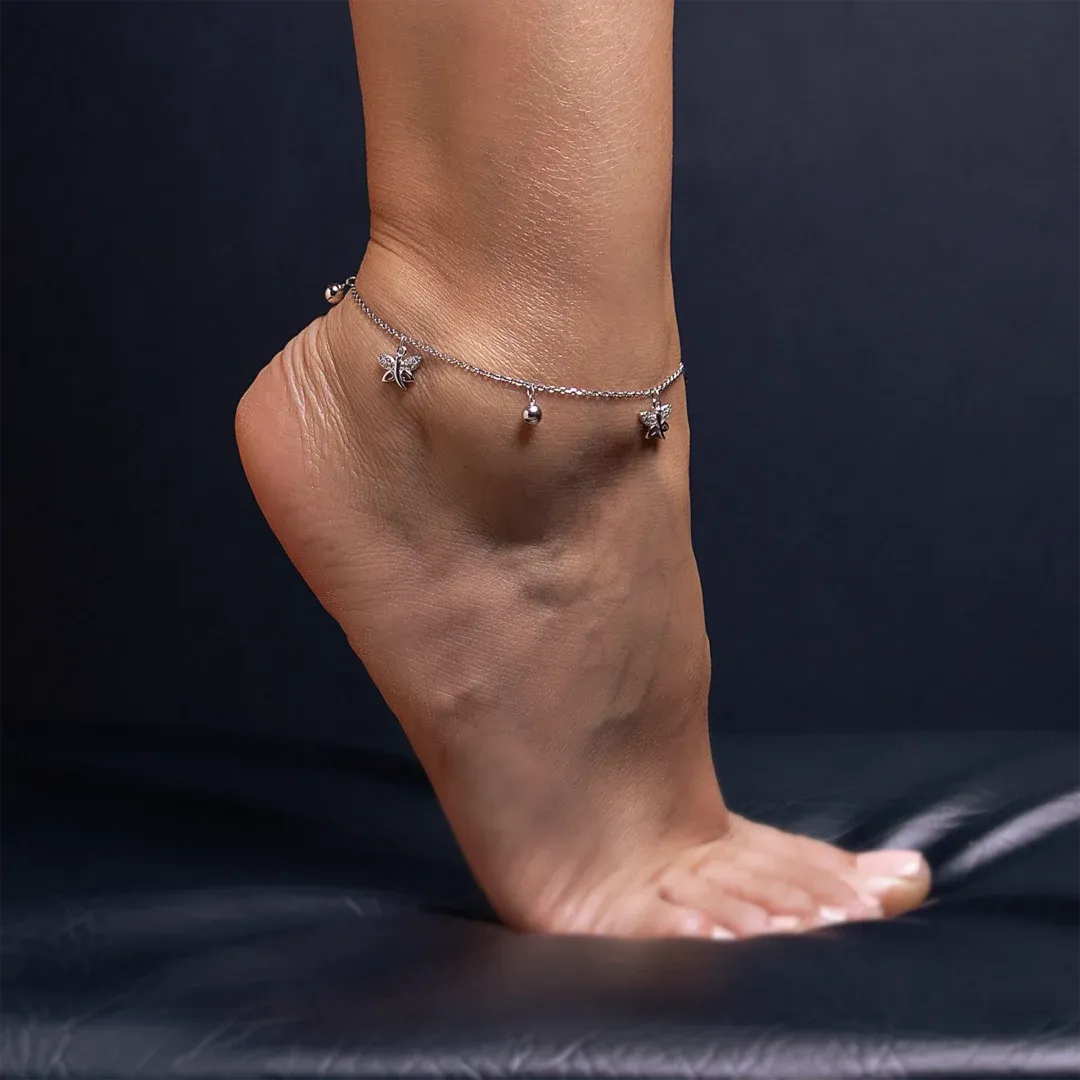 Aile Élégante Silver Anklet