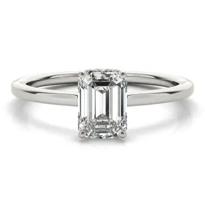 Aimee Emerald Diamond Solitaire Engagement Ring