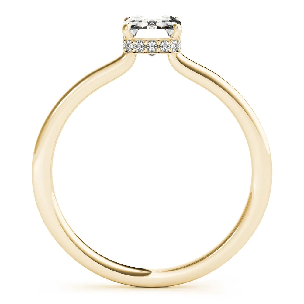 Aimee Emerald Diamond Solitaire Engagement Ring