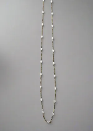 Alexandra Gioia Enamel White Heart Necklace 16"