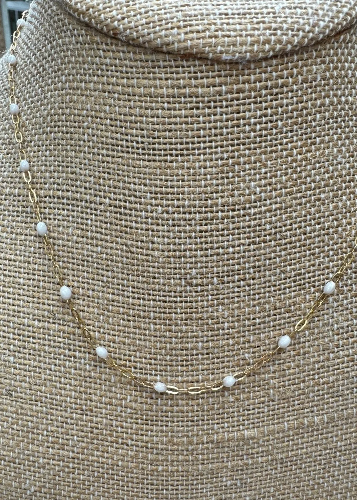 Alexandra Gioia Enamel White Heart Necklace 16"
