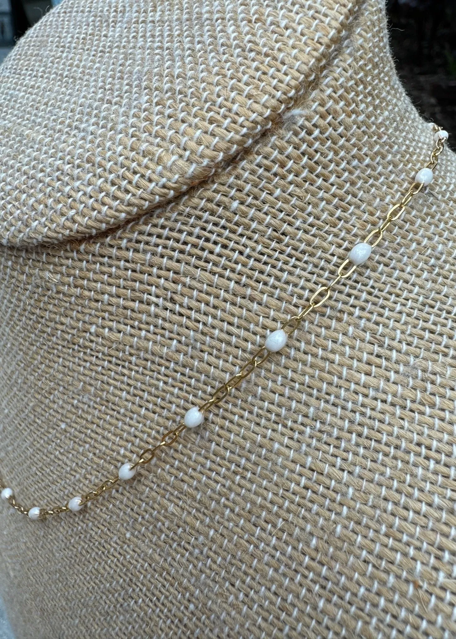 Alexandra Gioia Enamel White Heart Necklace 16"