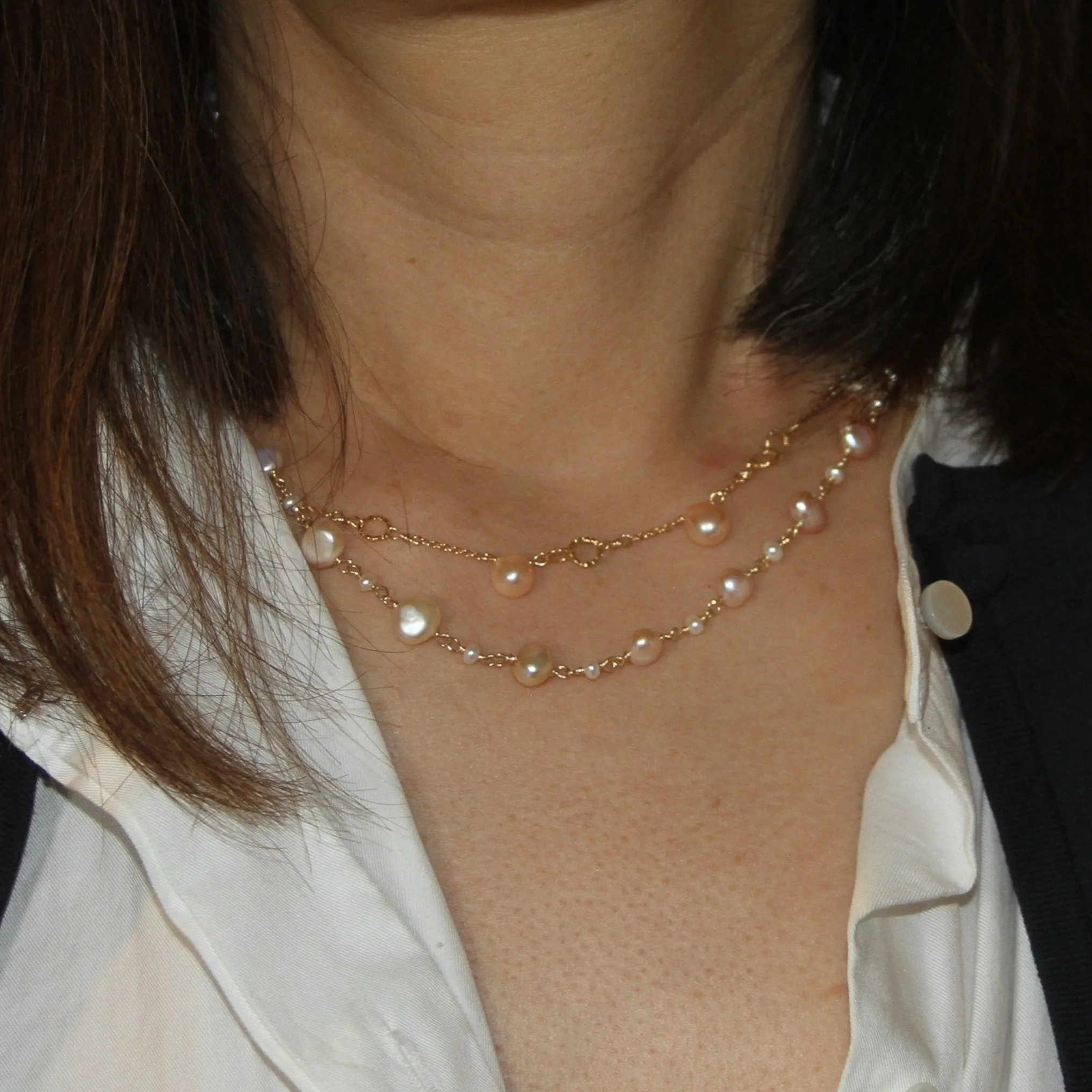 Allura Pearl Necklace In 14k