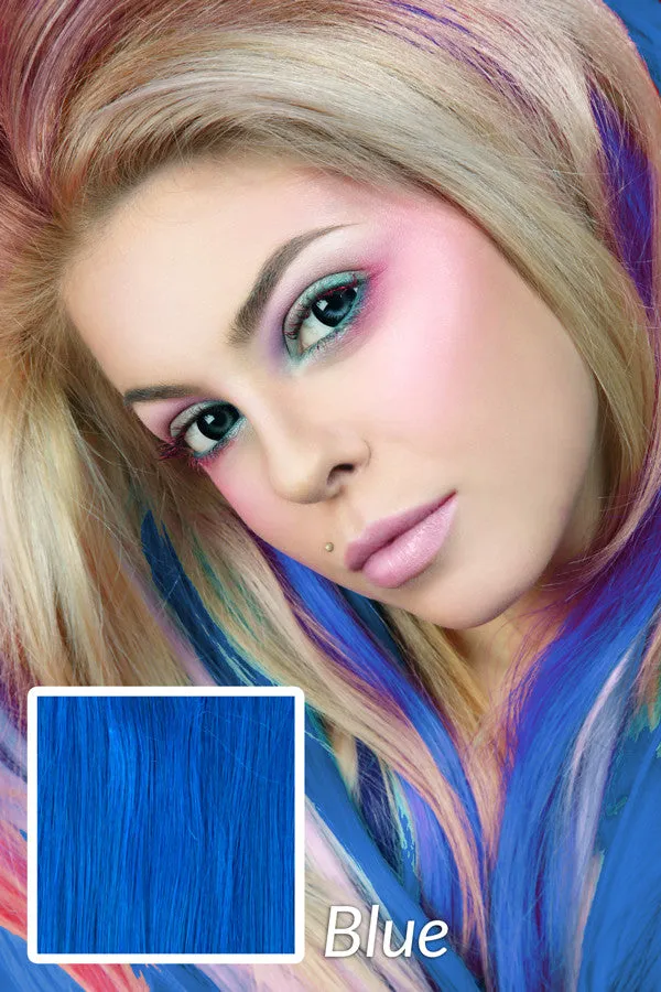 Alluring Blue:  21" Clip In 100% Human Hair Extensions