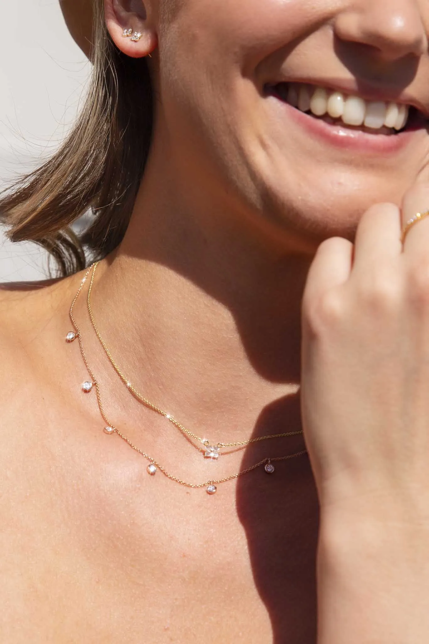 Amalfi Half Carat Diamond 9ct Rose Gold Swinging Necklace