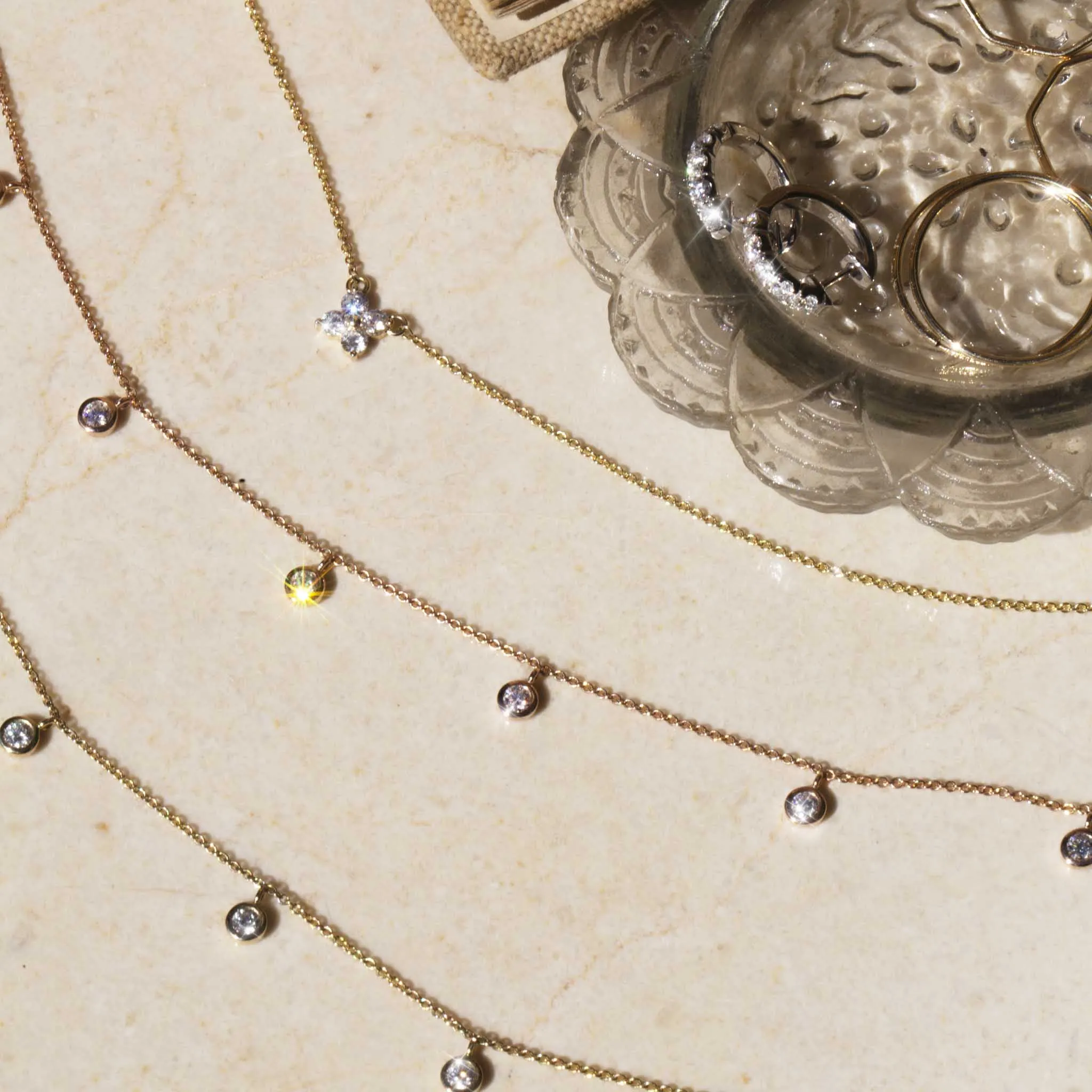 Amalfi Half Carat Diamond 9ct Rose Gold Swinging Necklace
