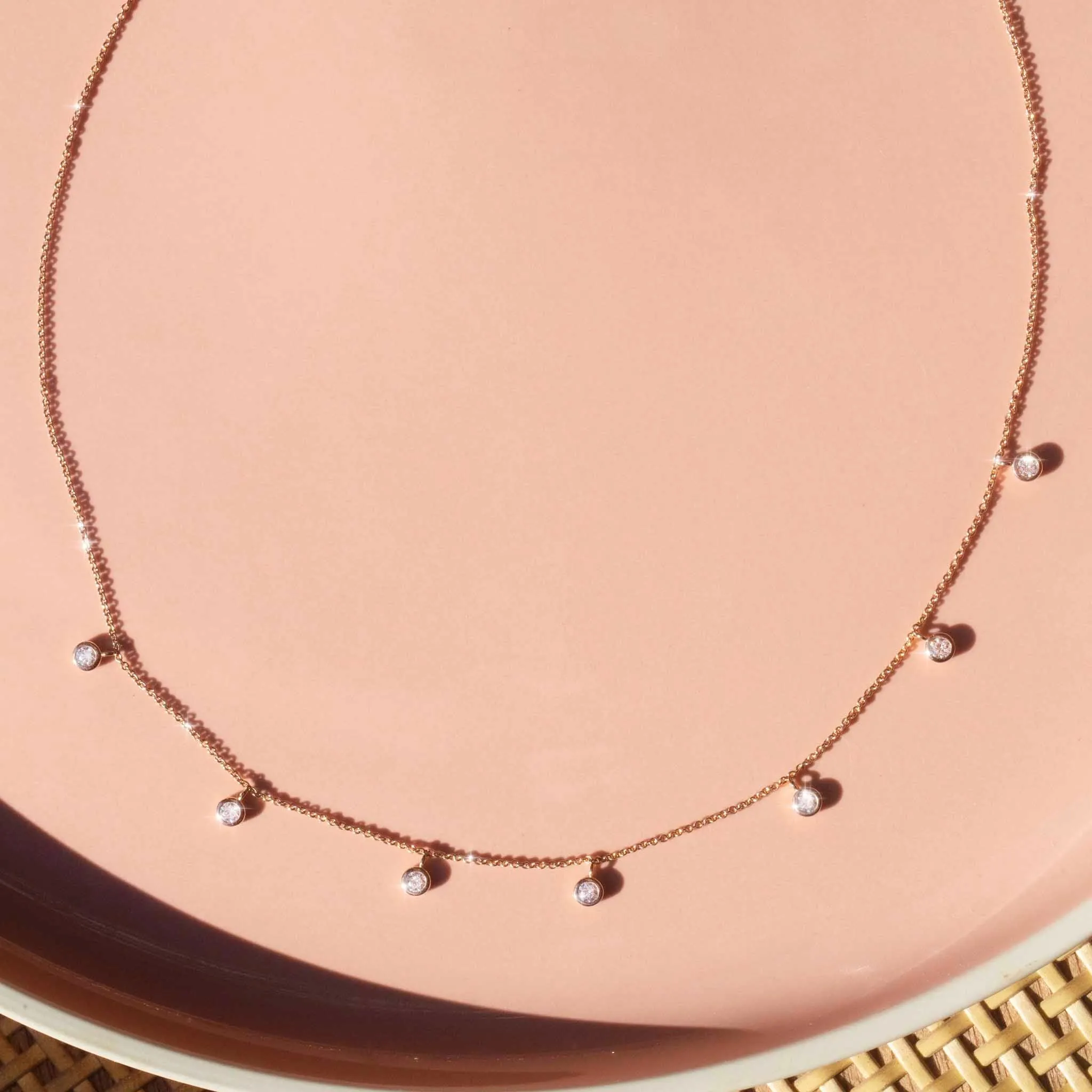 Amalfi Half Carat Diamond 9ct Rose Gold Swinging Necklace