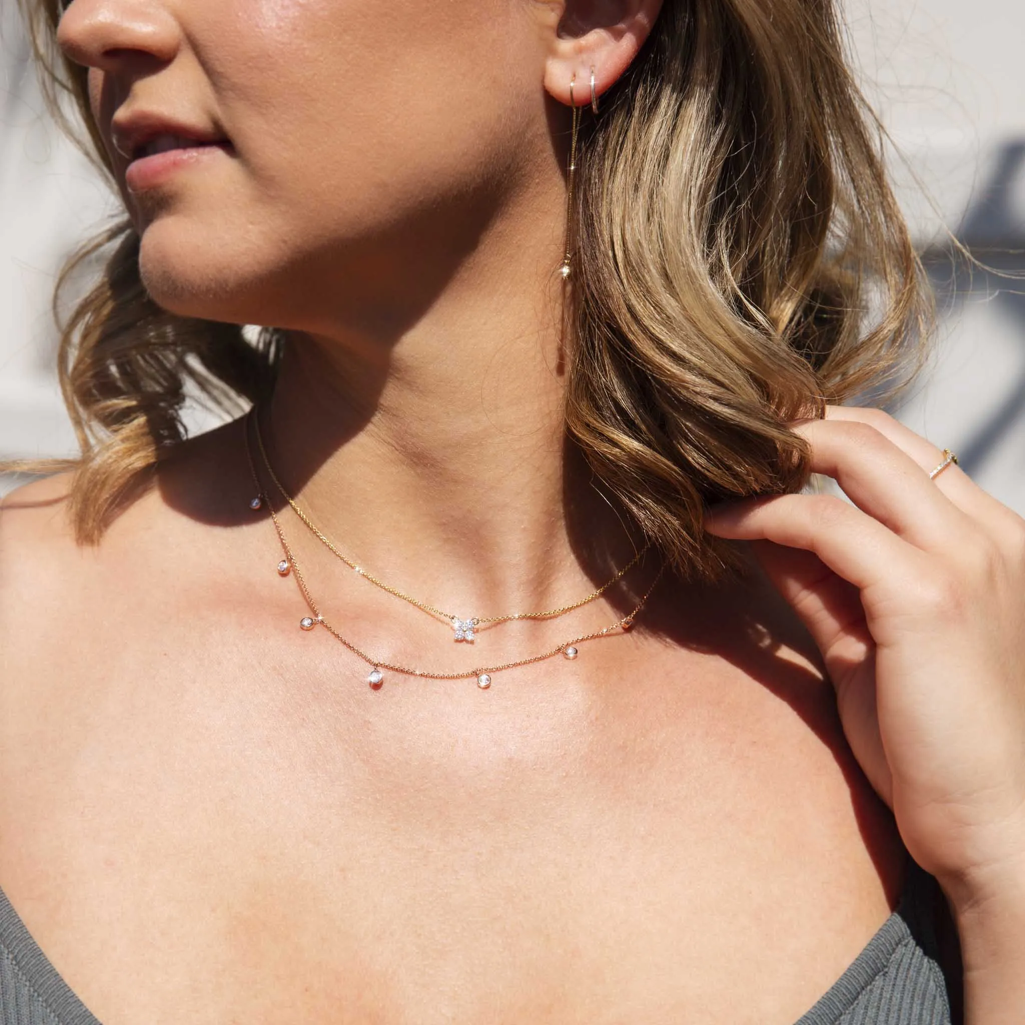 Amalfi Half Carat Diamond 9ct Rose Gold Swinging Necklace
