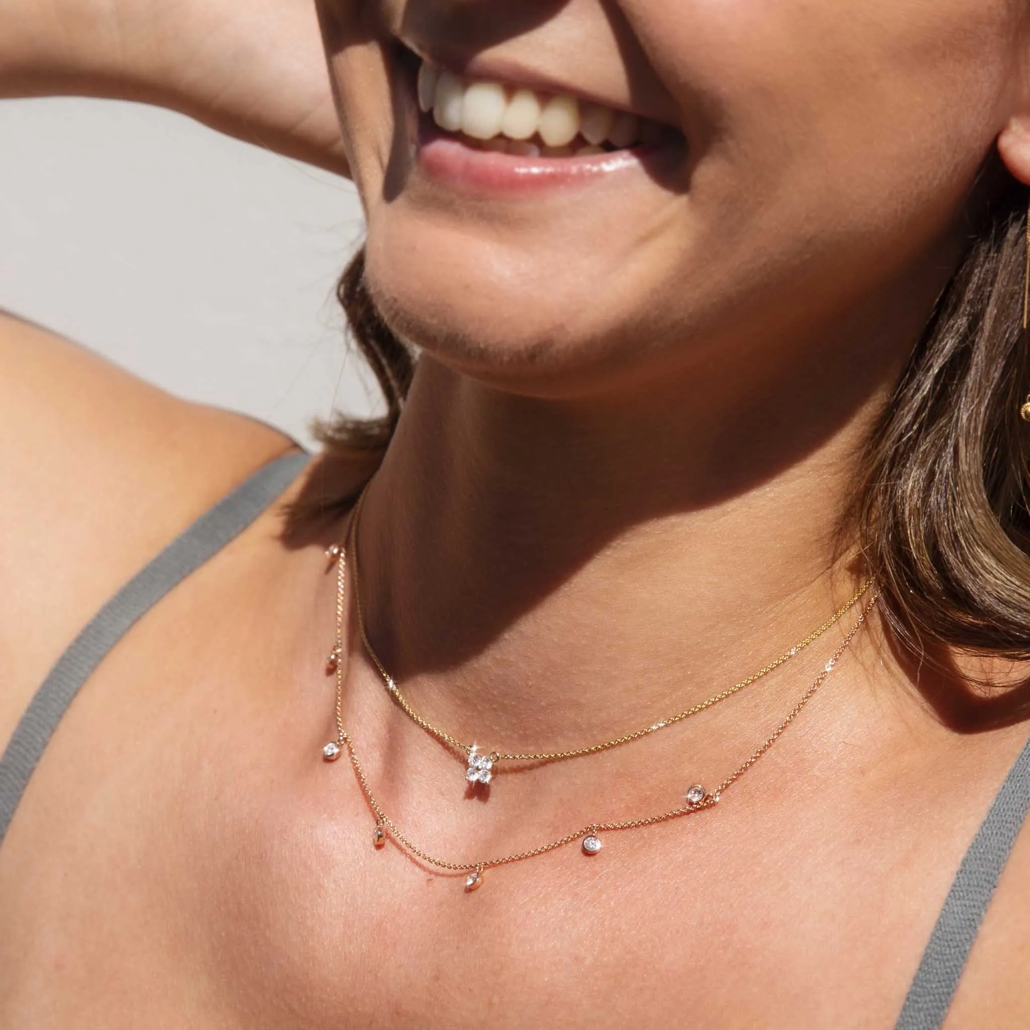 Amalfi Half Carat Diamond 9ct Rose Gold Swinging Necklace