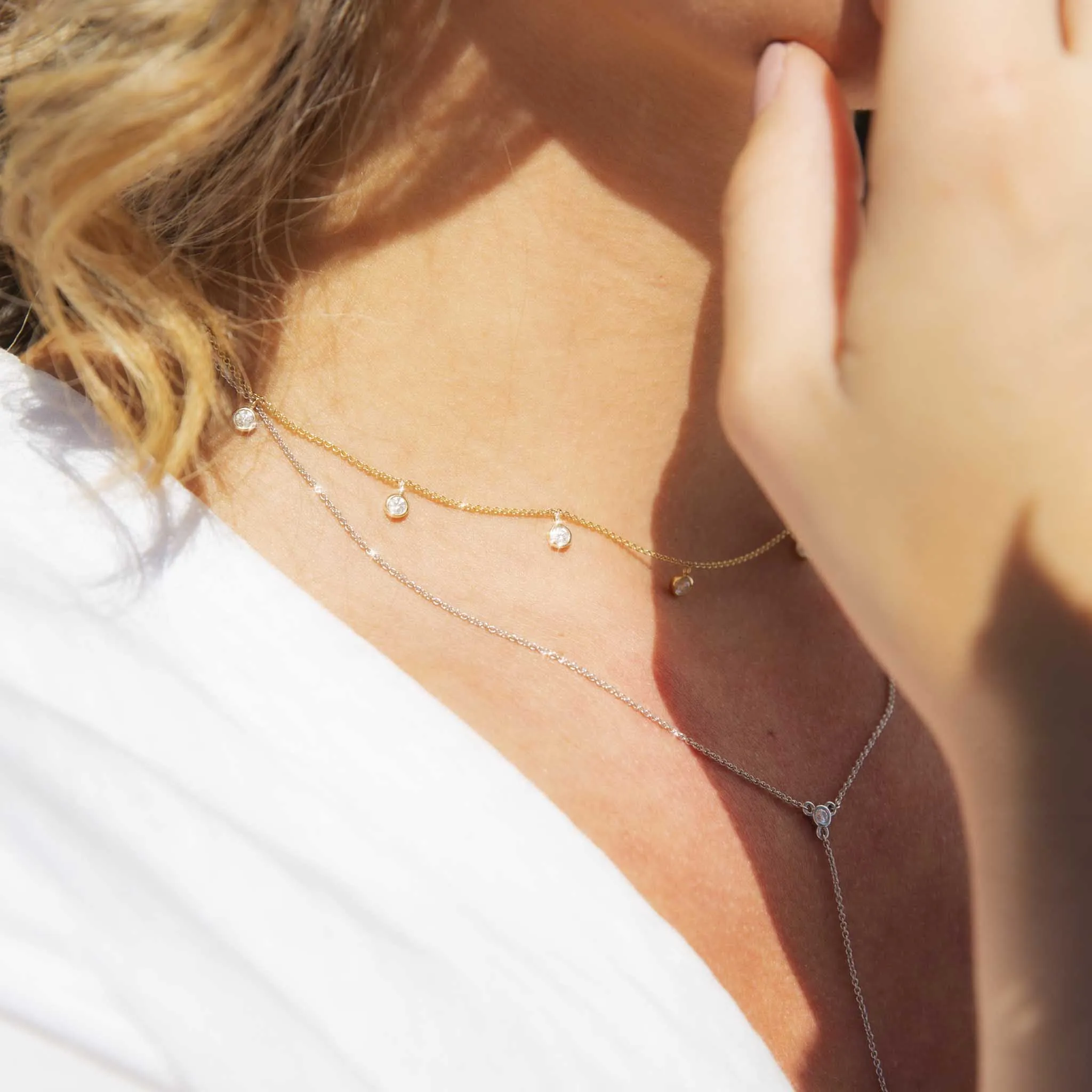 Amalfi Half Carat Diamond 9ct Rose Gold Swinging Necklace