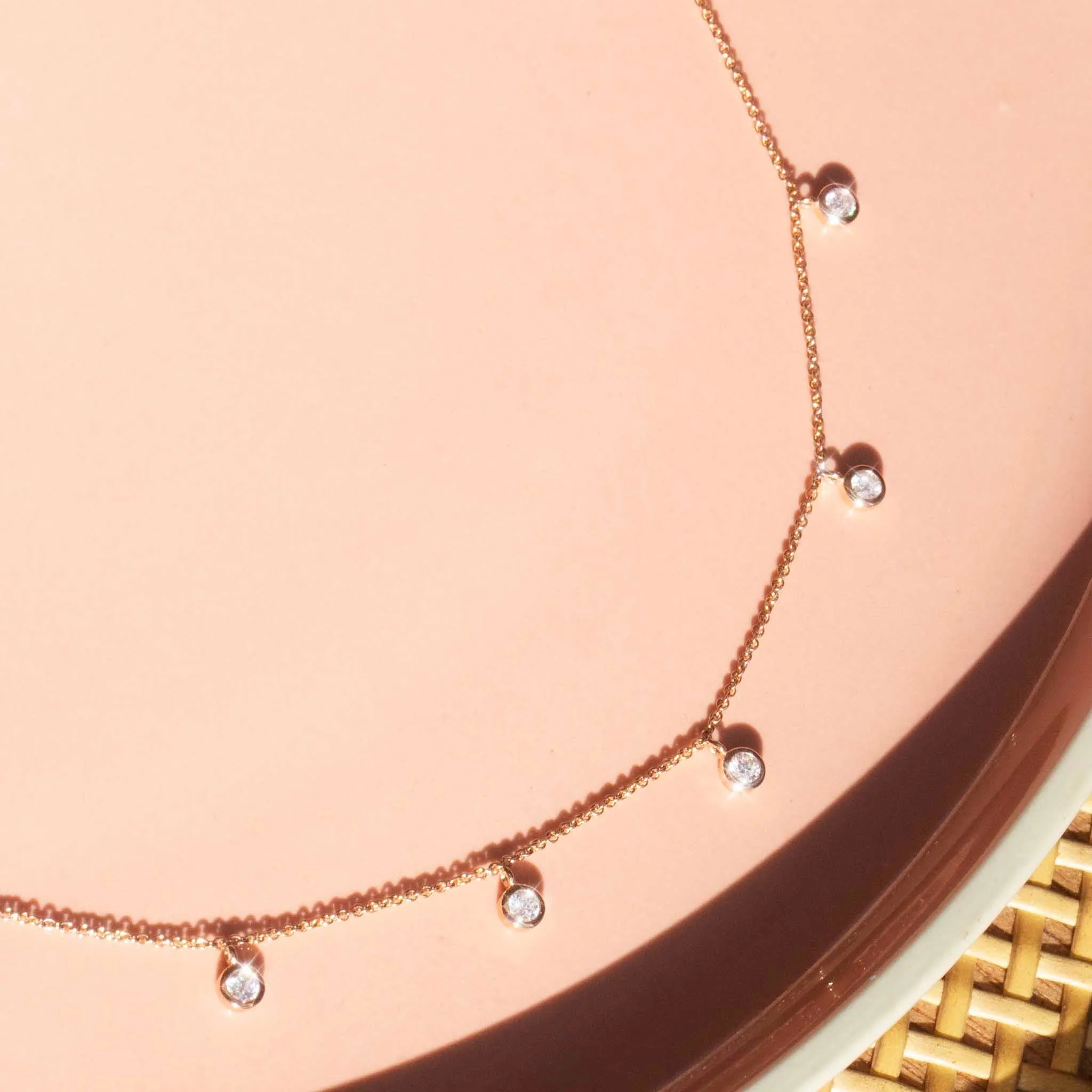 Amalfi Half Carat Diamond 9ct Rose Gold Swinging Necklace