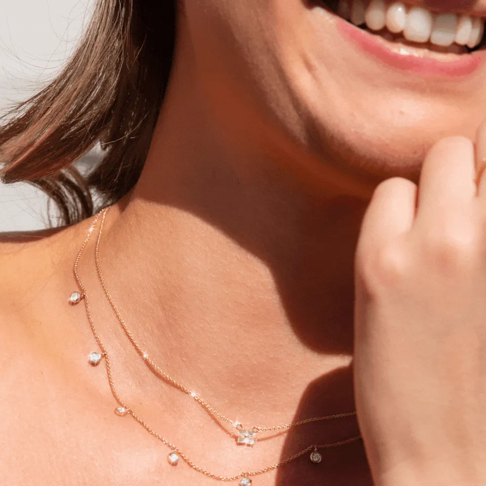 Amalfi Half Carat Diamond 9ct Rose Gold Swinging Necklace