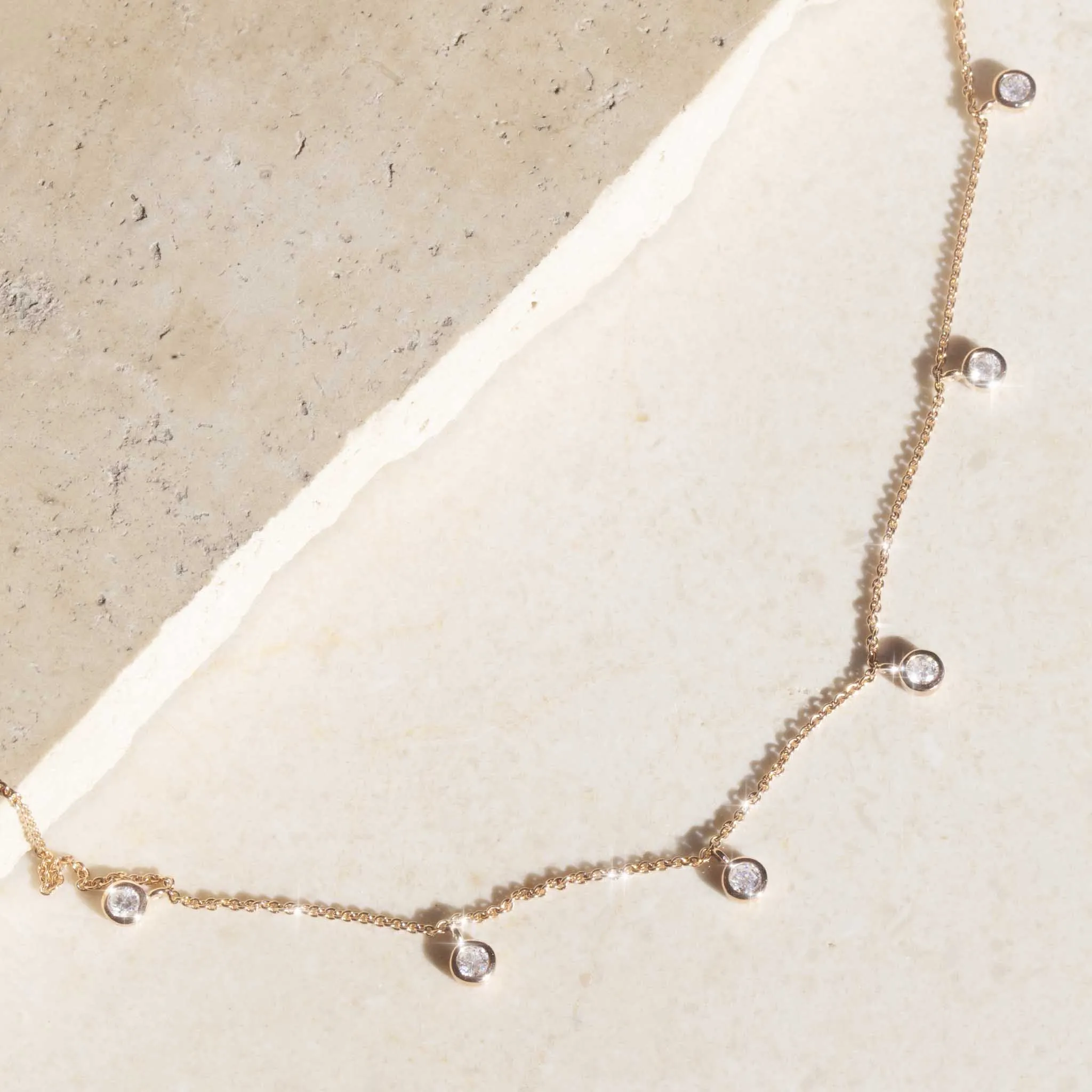 Amalfi Half Carat Diamond 9ct Rose Gold Swinging Necklace
