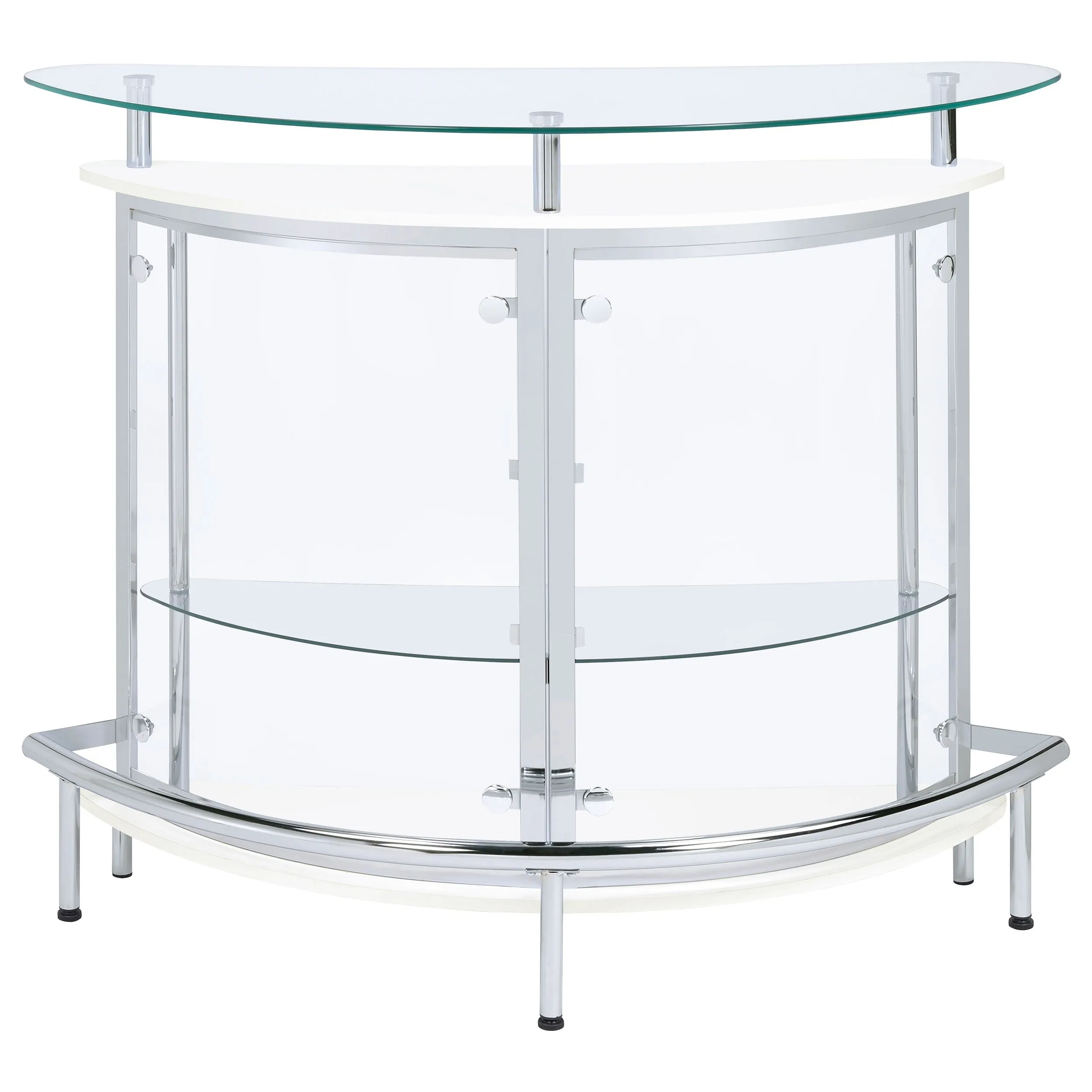 Amarillo Freestanding Glass Top Home Bar Wine Cabinet White