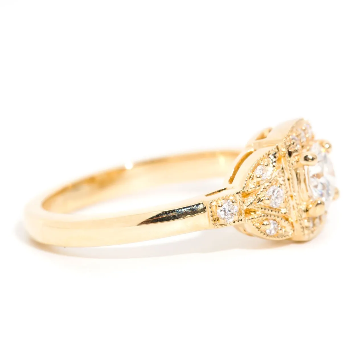 Amarina Contemporary 18ct Gold Certified Diamond Cluster Ring