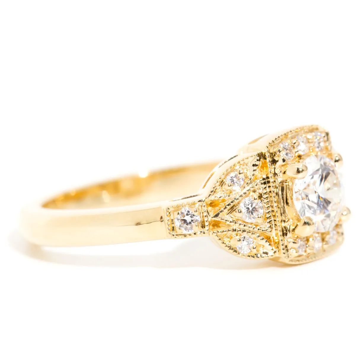 Amarina Contemporary 18ct Gold Certified Diamond Cluster Ring