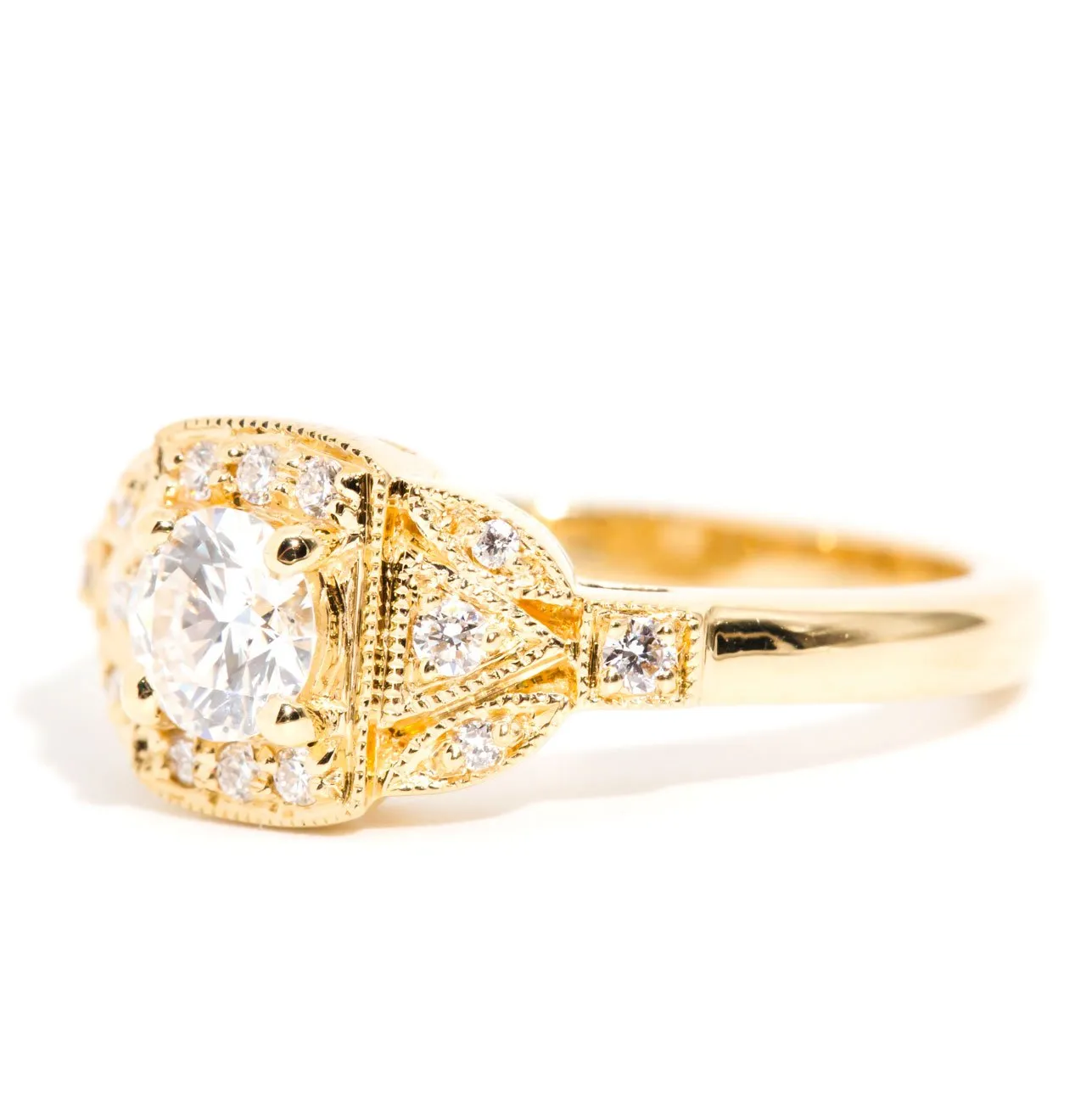Amarina Contemporary 18ct Gold Certified Diamond Cluster Ring